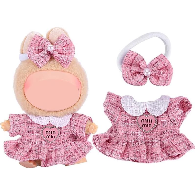 Conjunto de Ropa para Muñeca Labubu 17cm 2pack Rosa