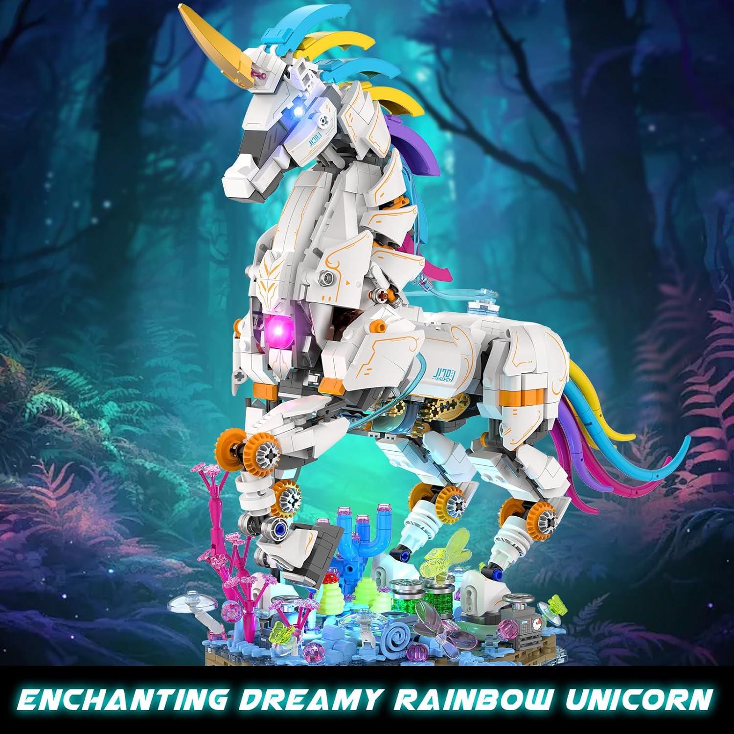 JMBricklayer Unicornio Arcoíris 1492 Piezas con Luz 70008