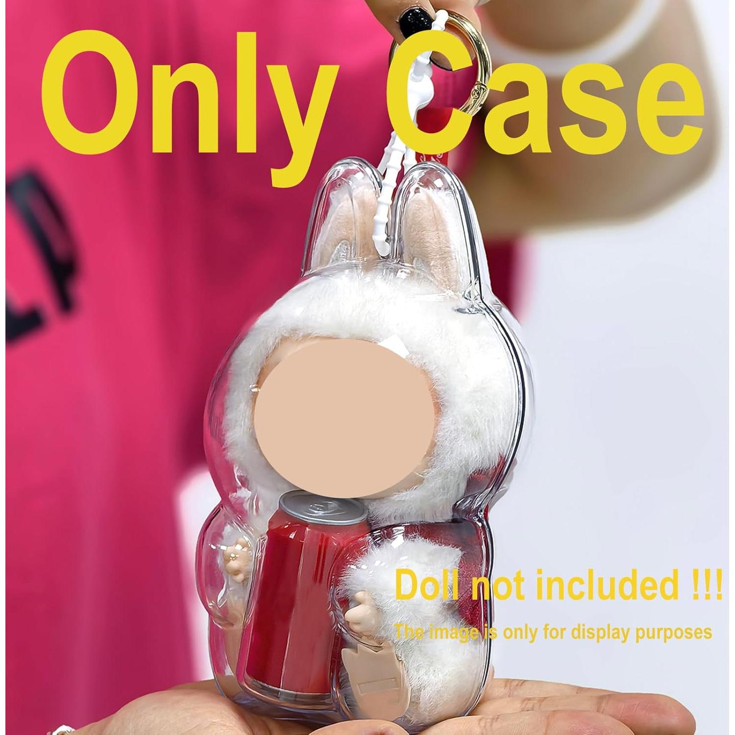 Funda Protectora Acrílica LABUBU COLA Sentado con Correa