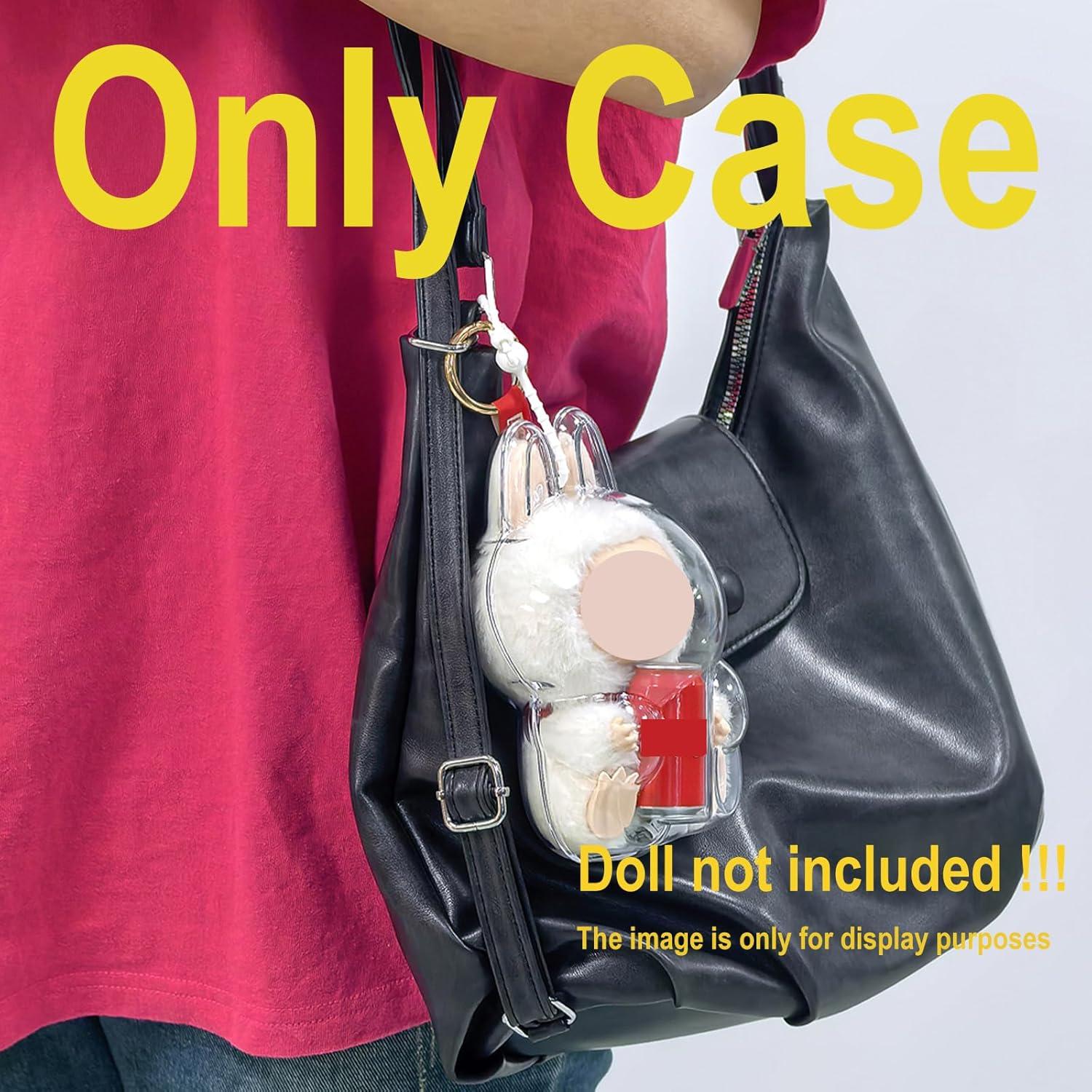 Funda Protectora Acrílica LABUBU COLA Sentado con Correa