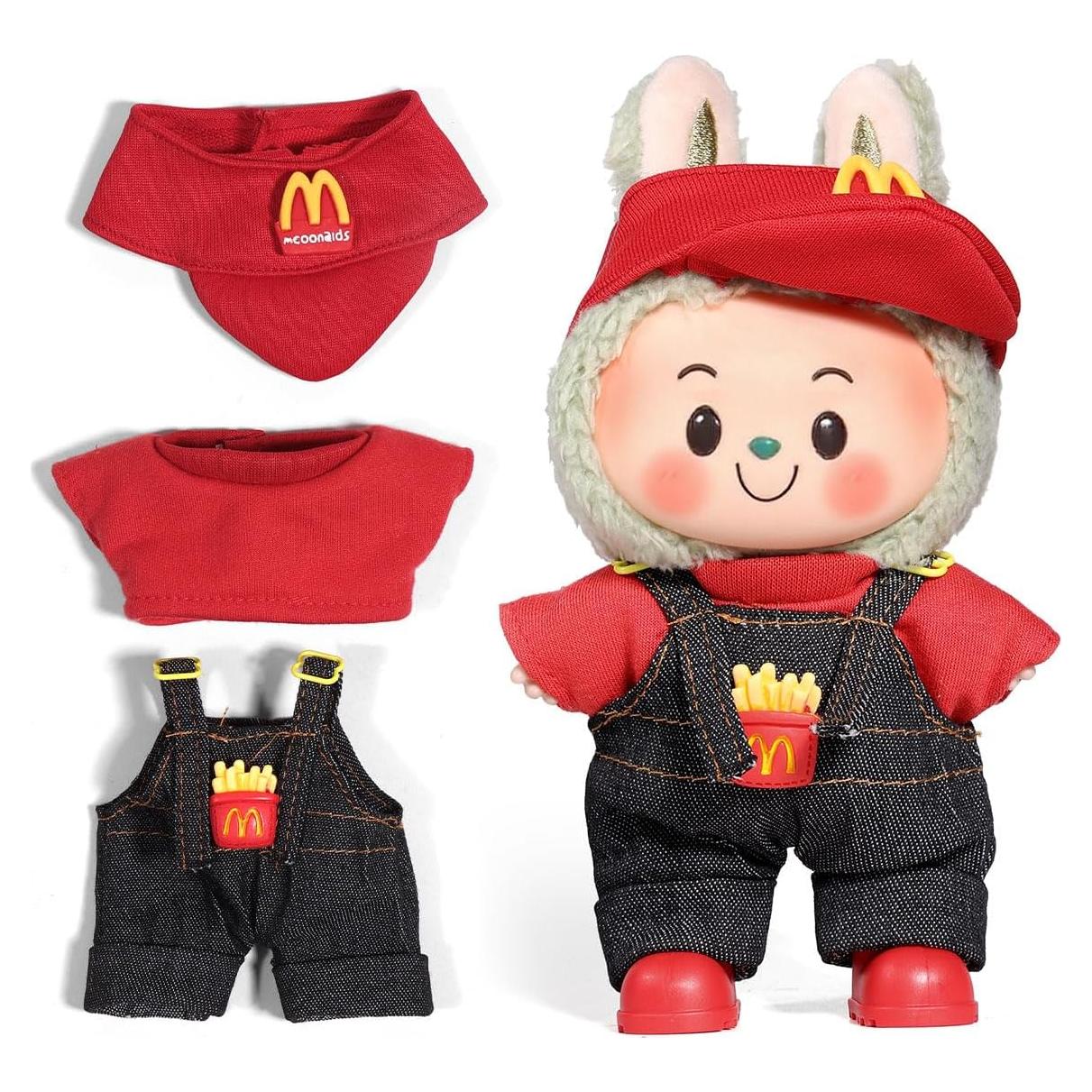 Conjunto de Ropa para Muñeca AICase 17cm 3 Piezas Sombrero Rojo