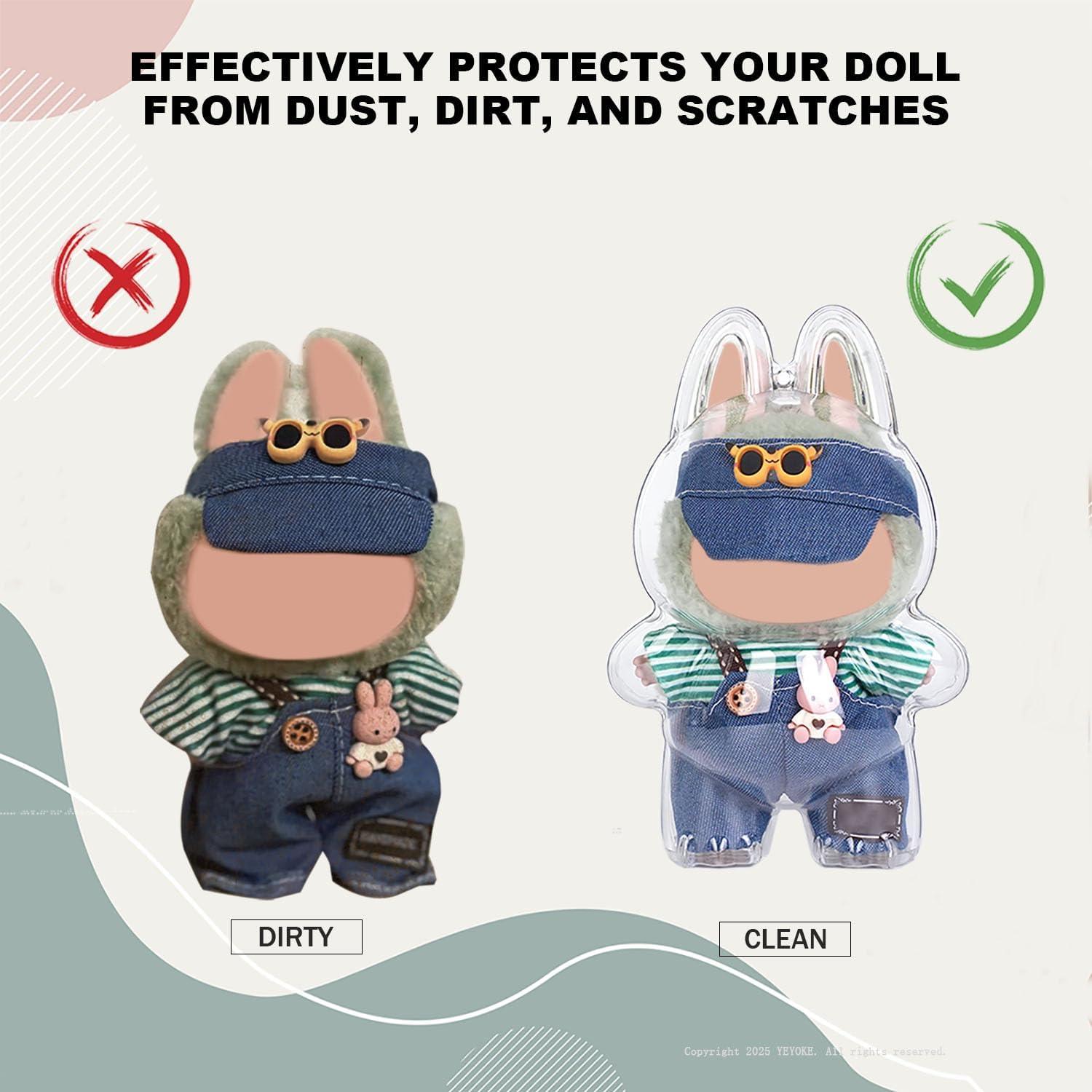 Funda Protectora LABUBU - Caja Acrílica 9x9x18cm con Llavero