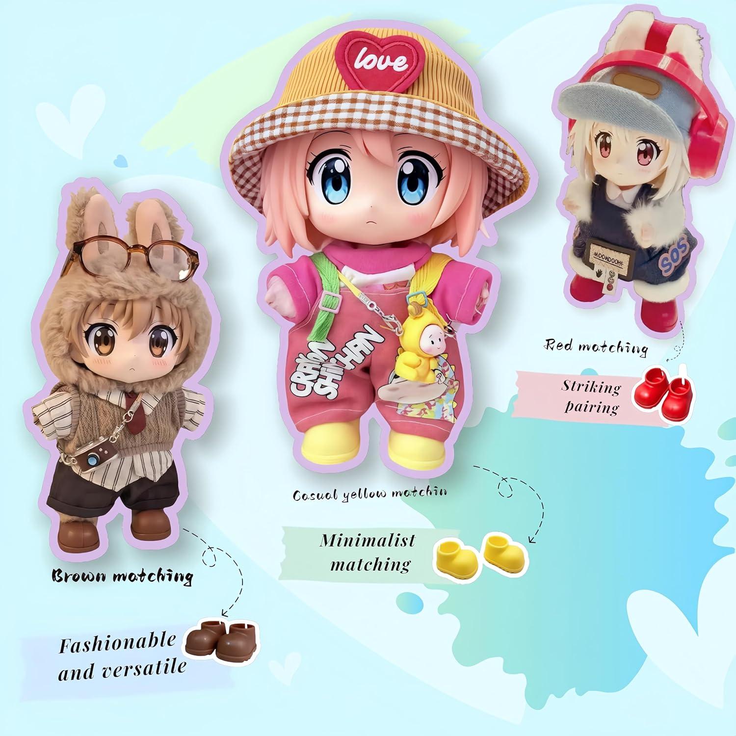 Zapatos para muñeca Labubu - 10 pares variados, 17cm