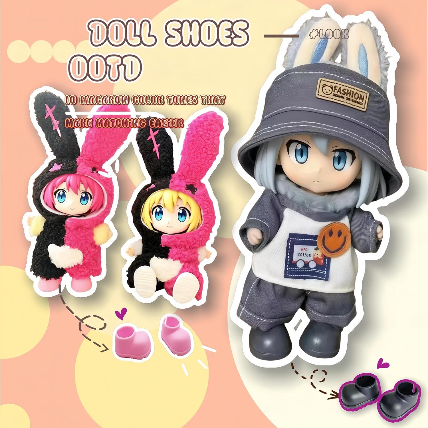 Zapatos para muñeca Labubu - 10 pares variados, 17cm