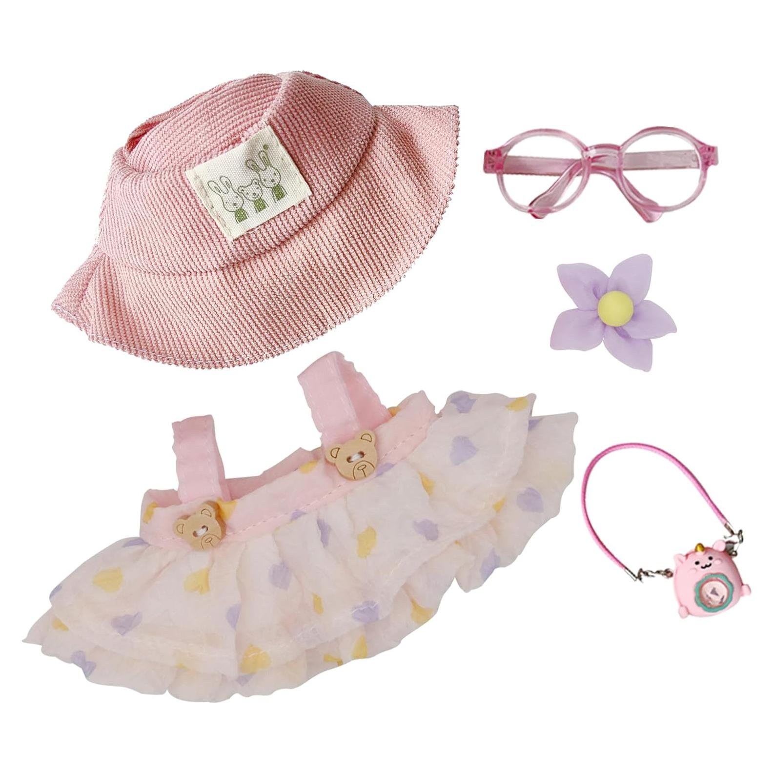 Conjunto de Ropa para Muñeca Pawro - 5 Piezas Rosa 10-17cm