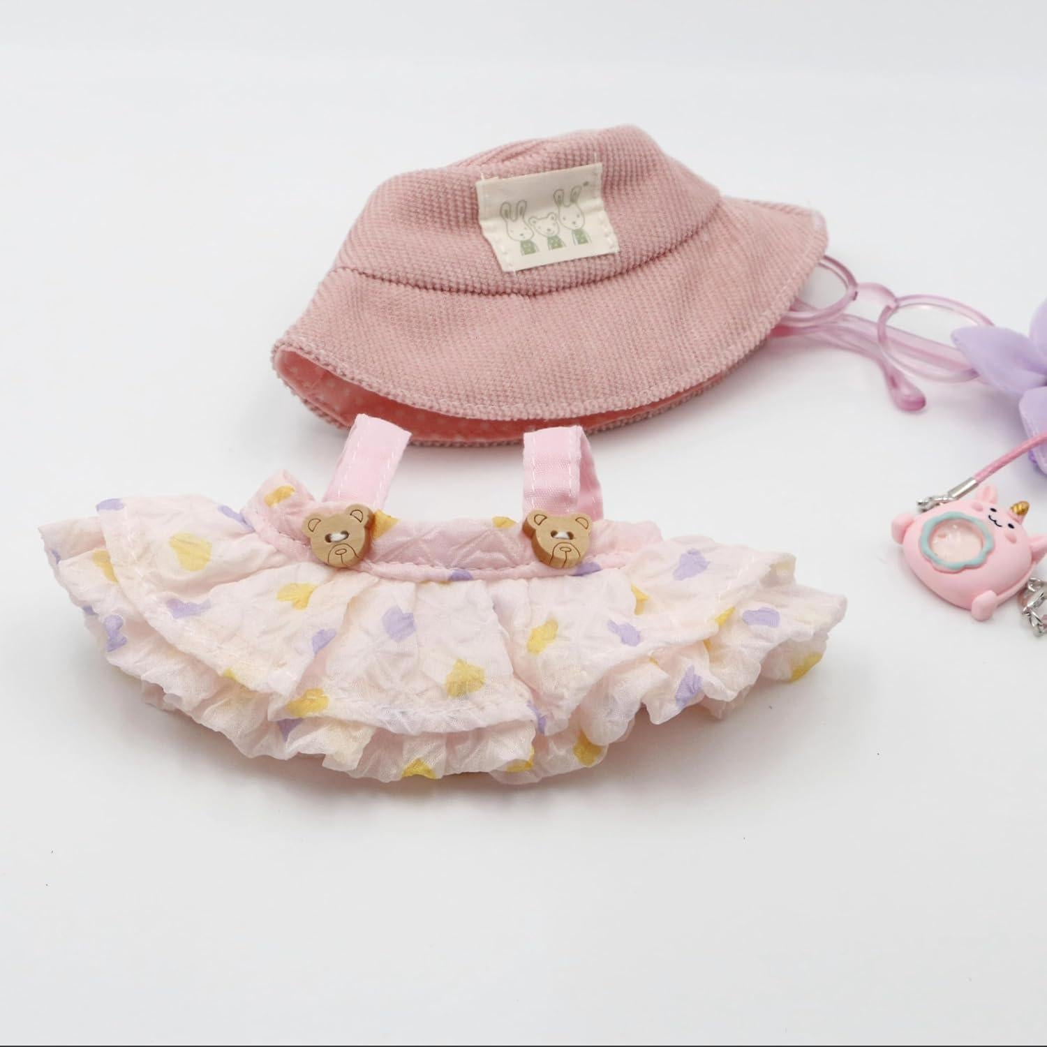 Conjunto de Ropa para Muñeca Pawro - 5 Piezas Rosa 10-17cm