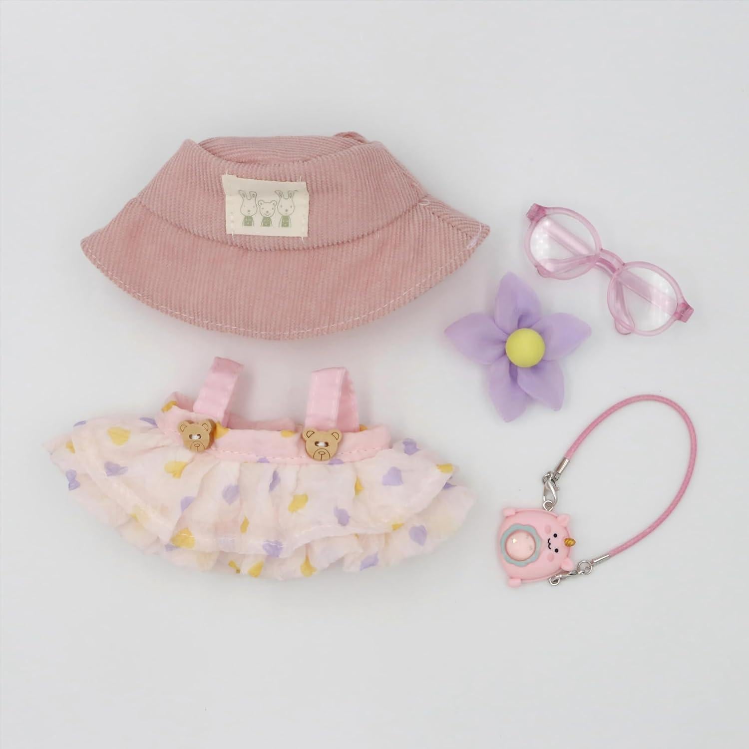 Conjunto de Ropa para Muñeca Pawro - 5 Piezas Rosa 10-17cm