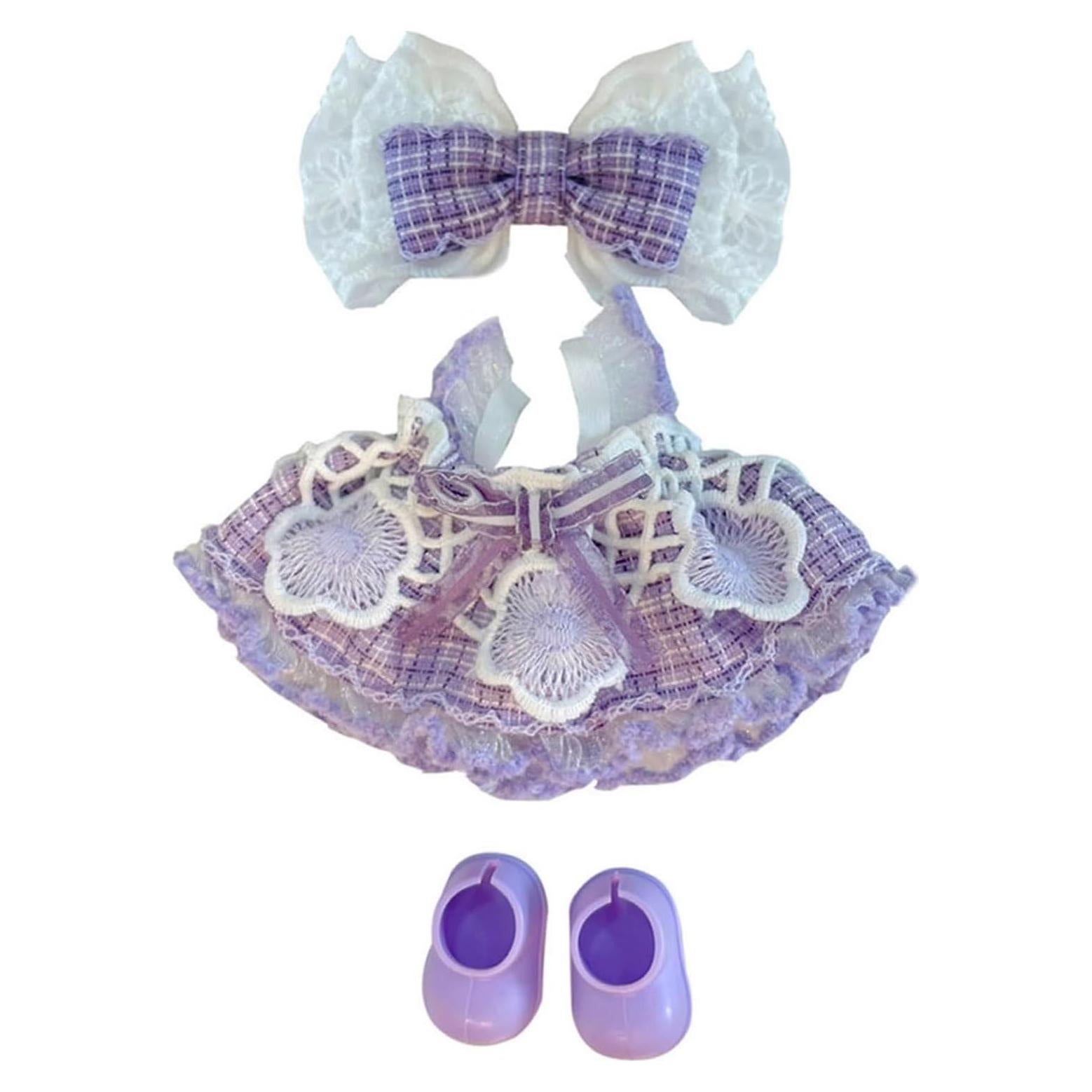 Conjunto de Ropa para Muñeca Brimaney 17cm - Princesa Púrpura 3pcs