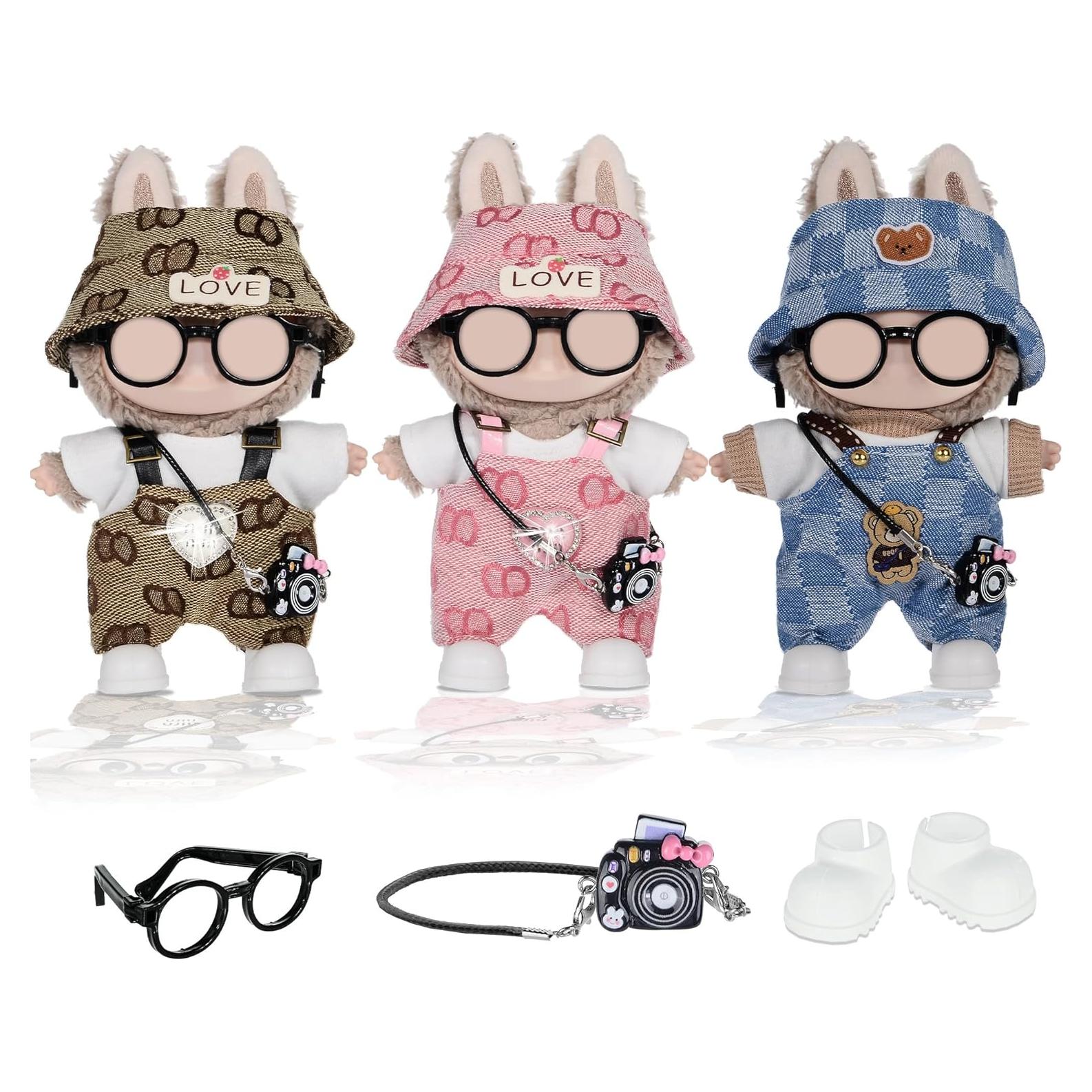 Conjunto de Ropa de Muñeca iBayda 17cm - 3 Sombreros, Tops, Monos, Accesorios