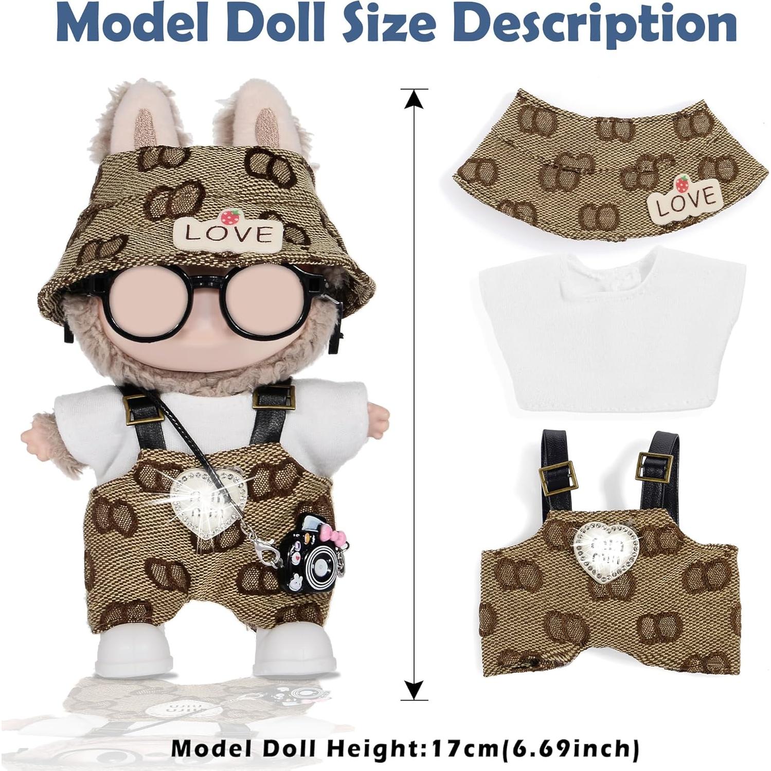 Conjunto de Ropa de Muñeca iBayda 17cm - 3 Sombreros, Tops, Monos, Accesorios