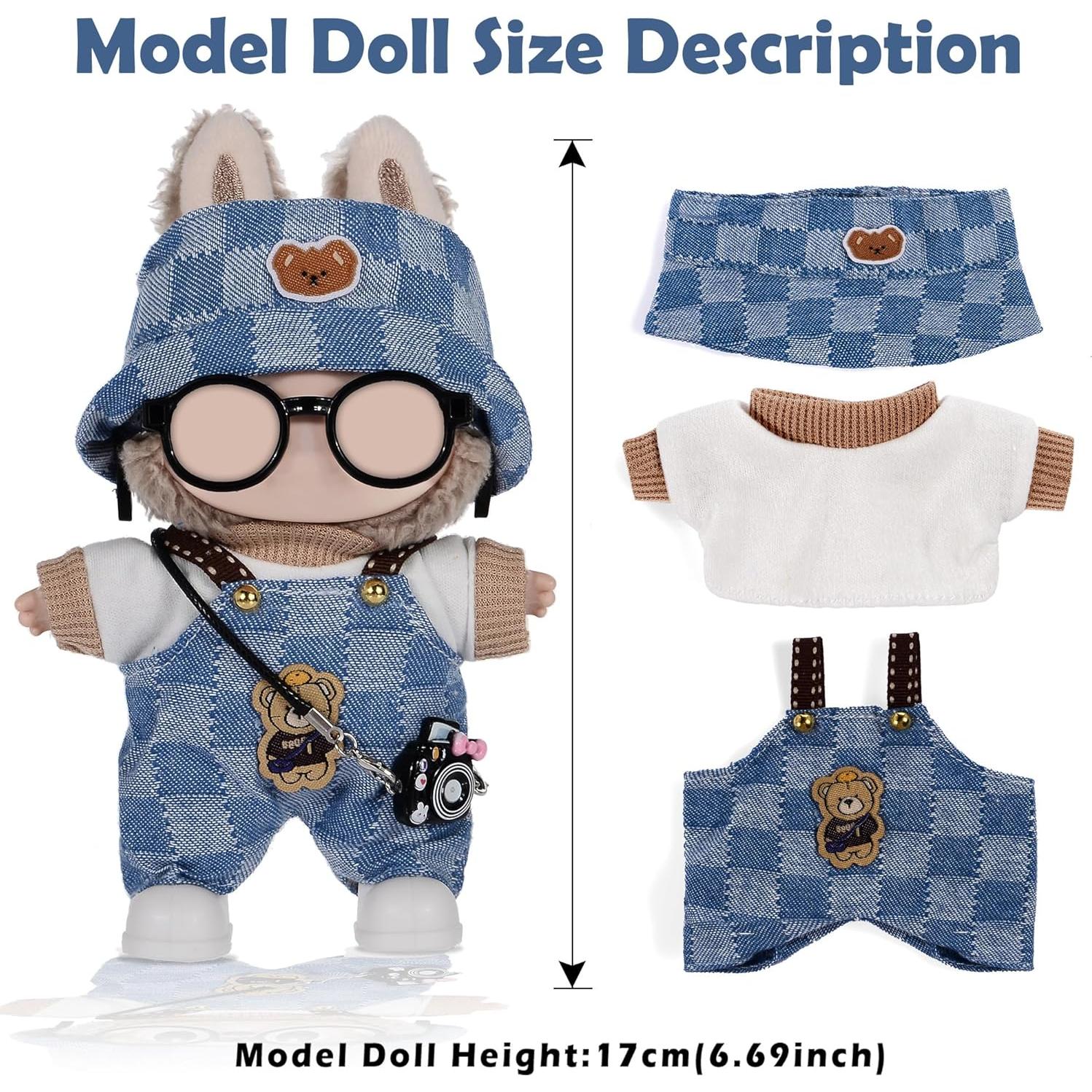 Conjunto de Ropa de Muñeca iBayda 17cm - 3 Sombreros, Tops, Monos, Accesorios