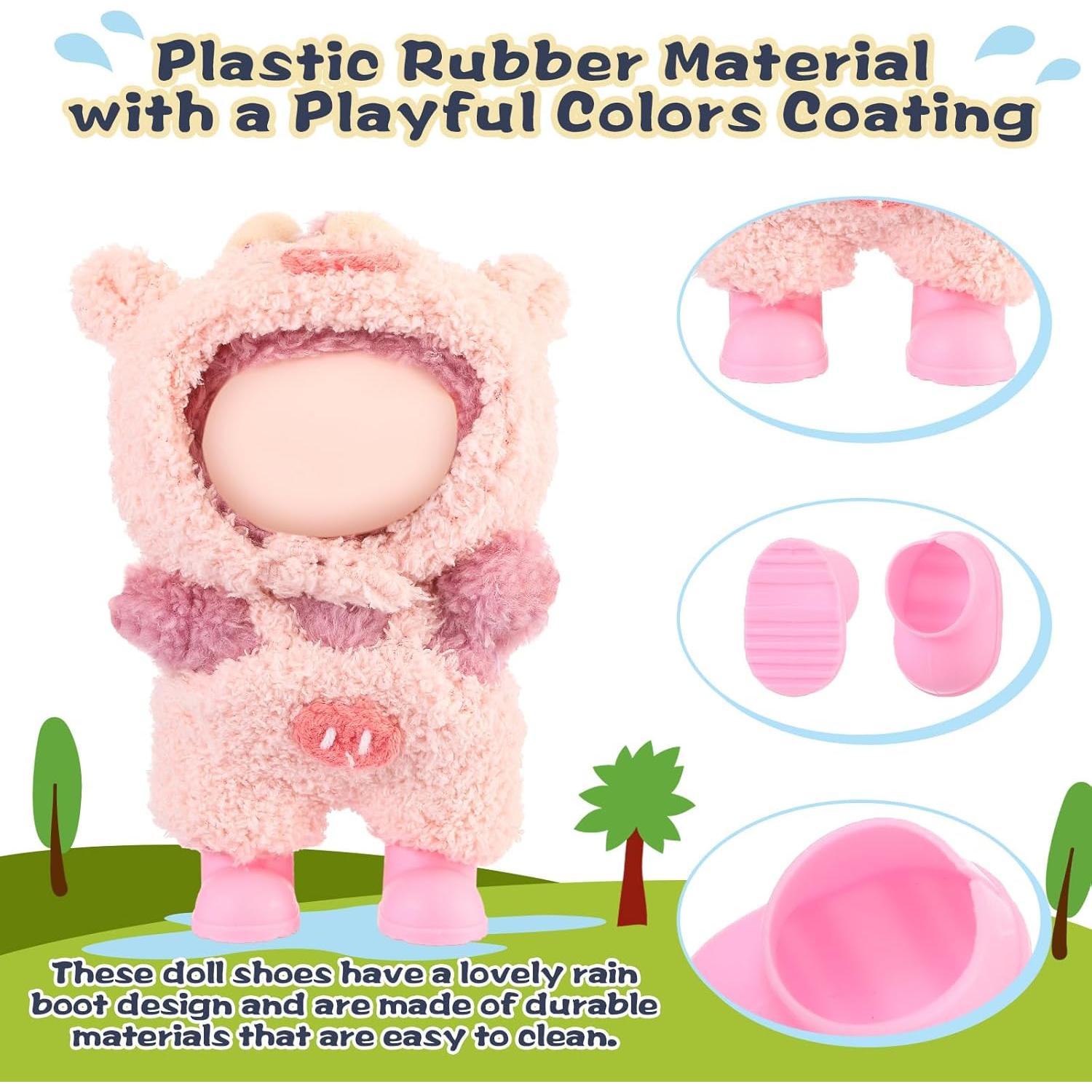 6 Pares de Botas de Lluvia para Muñeca Shyyween Multicolor