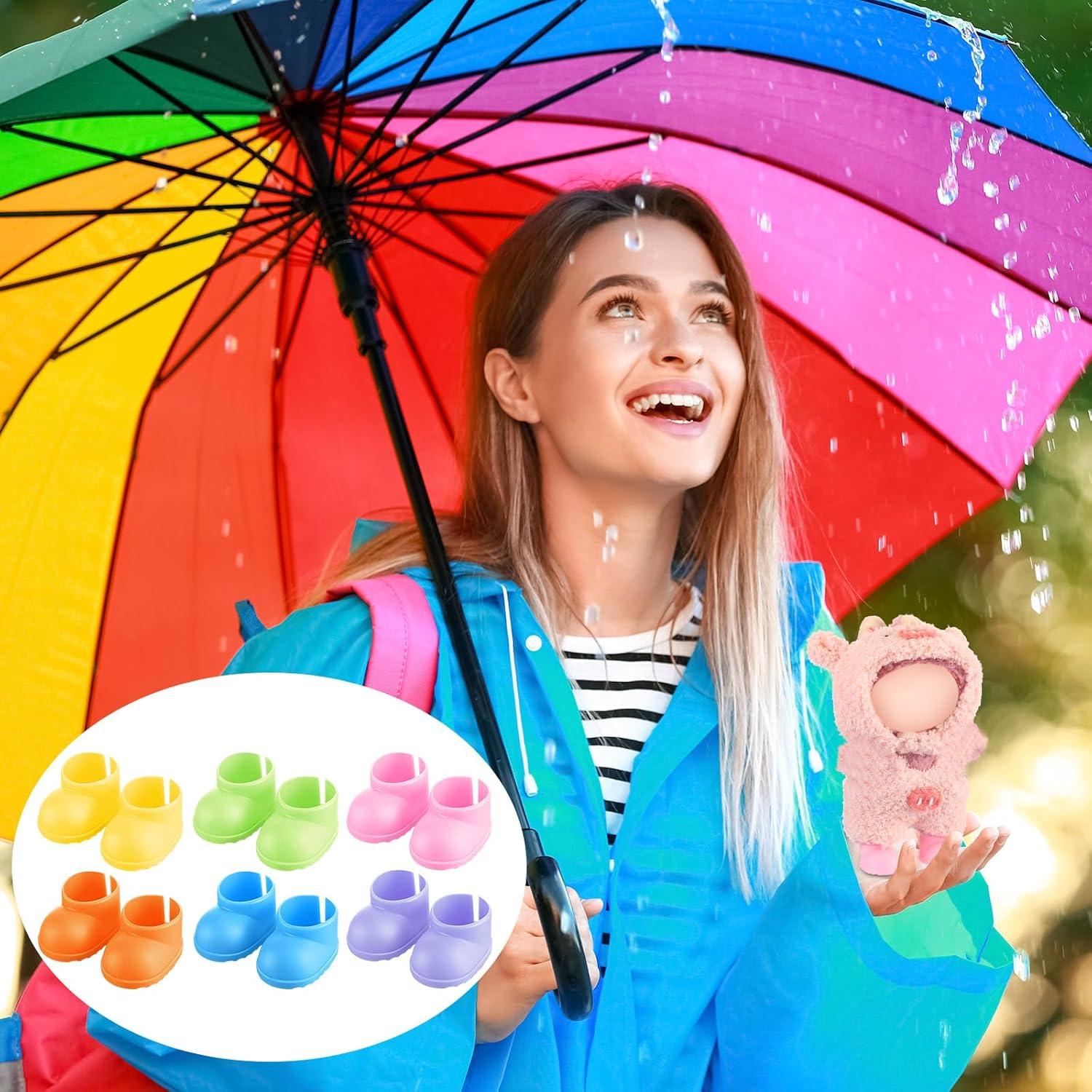 6 Pares de Botas de Lluvia para Muñeca Shyyween Multicolor