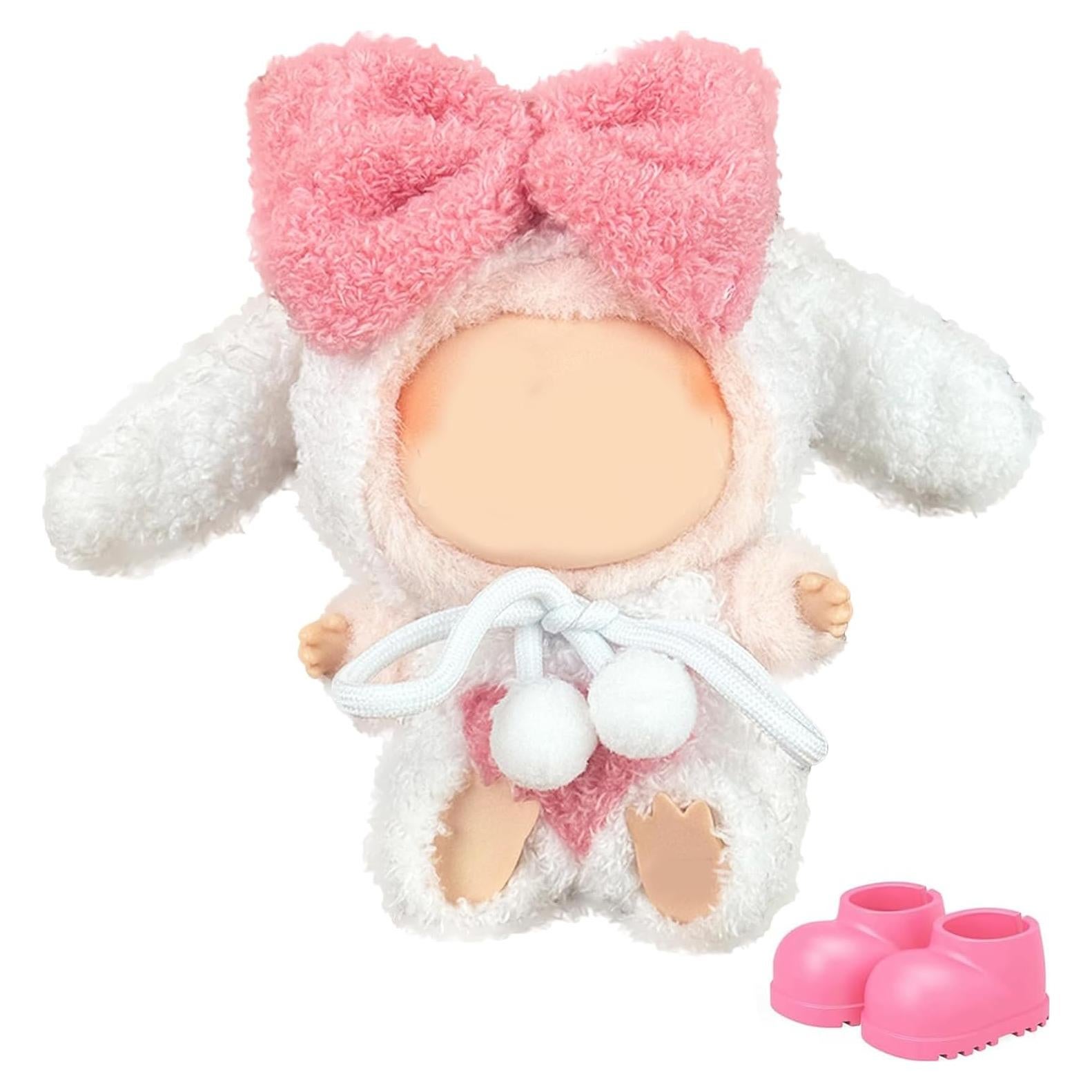 Conjunto de Ropa y Zapatos para Muñecas 17cm Lukax Conejo Rosa 4 Pcs