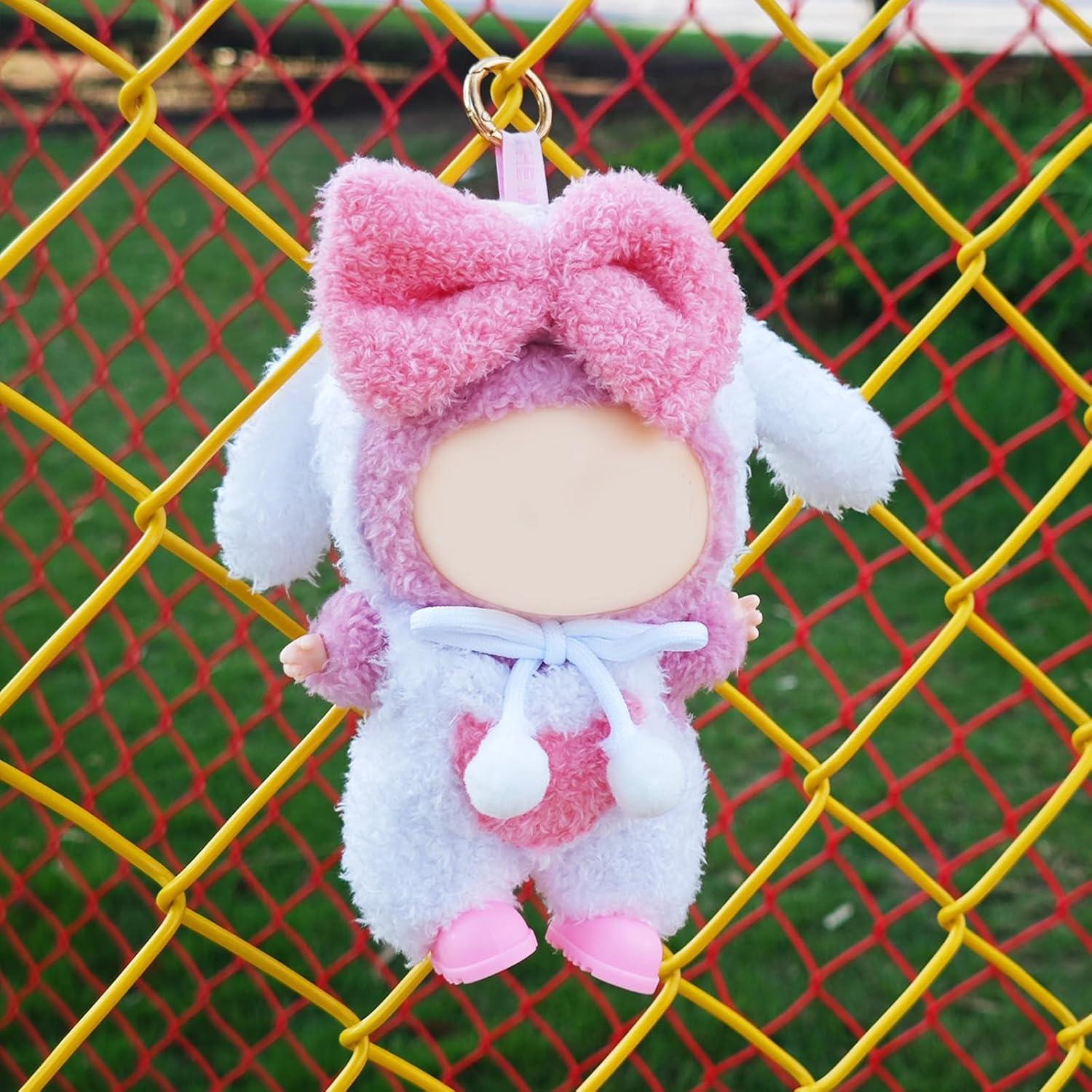 Conjunto de Ropa y Zapatos para Muñecas 17cm Lukax Conejo Rosa 4 Pcs