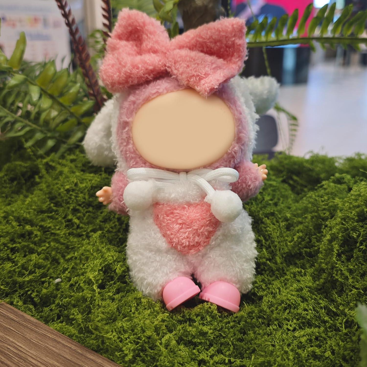 Conjunto de Ropa y Zapatos para Muñecas 17cm Lukax Conejo Rosa 4 Pcs