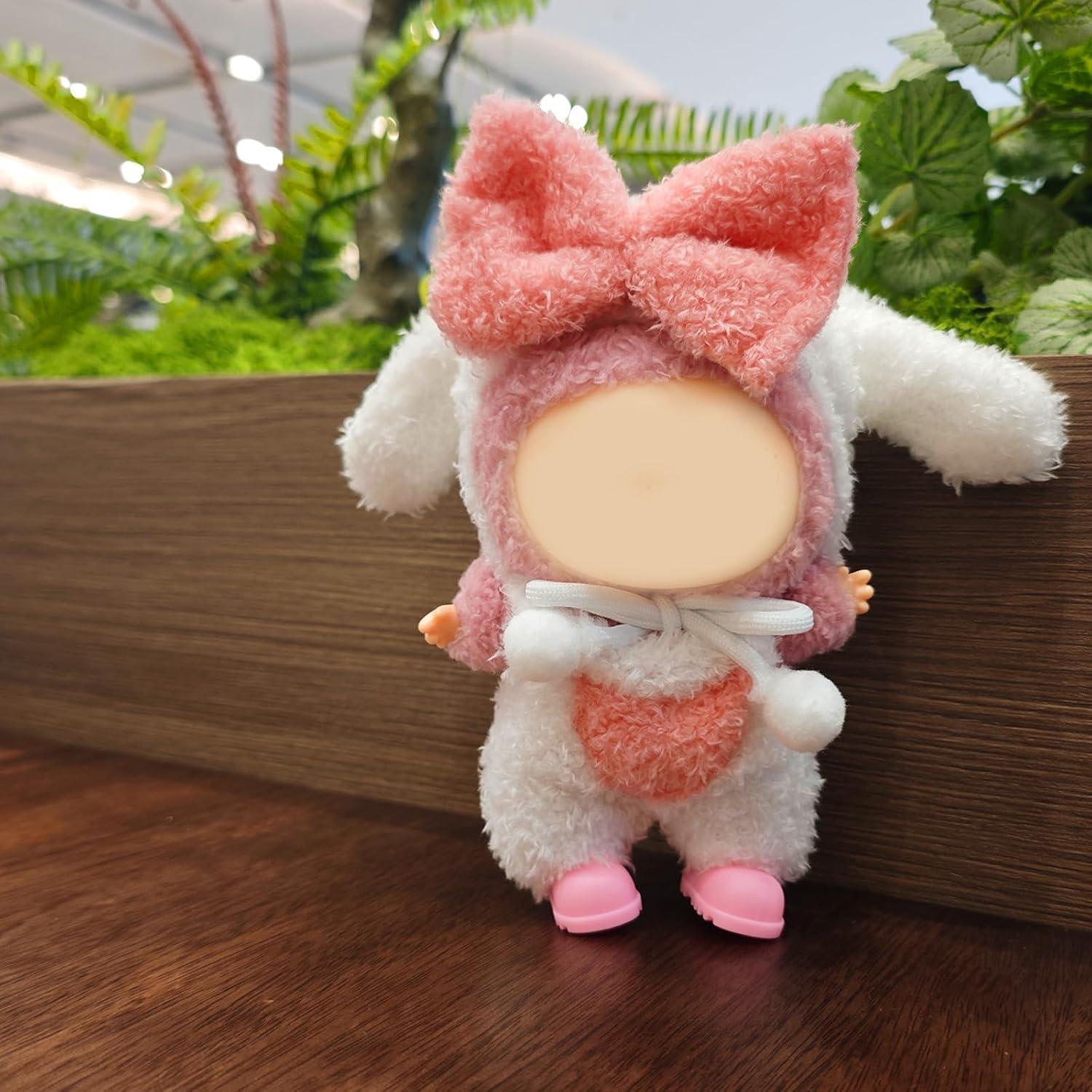 Conjunto de Ropa y Zapatos para Muñecas 17cm Lukax Conejo Rosa 4 Pcs