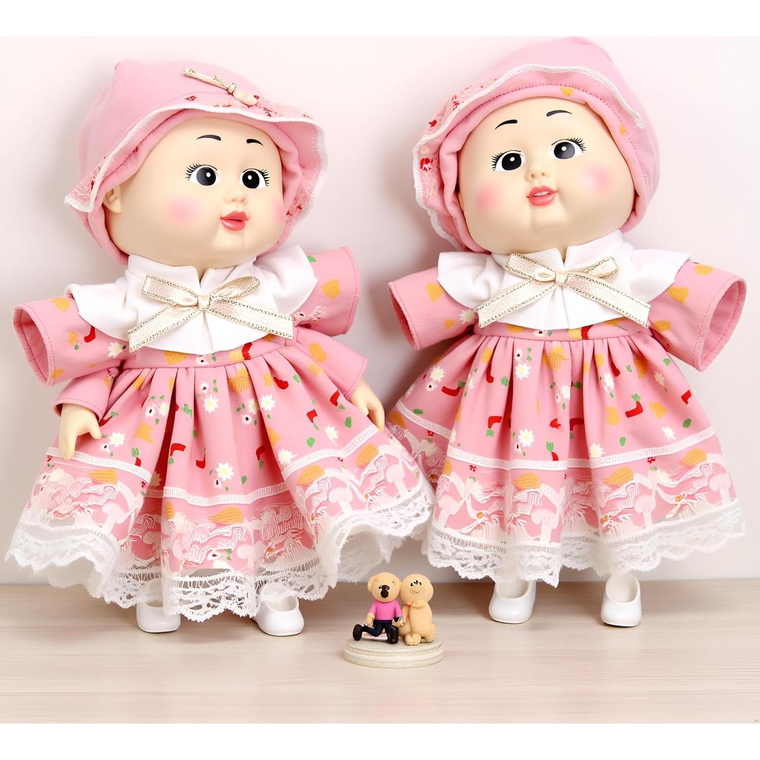 Conjunto de Ropa de Muñeca de 17cm Labubu - 5 Piezas Rosa