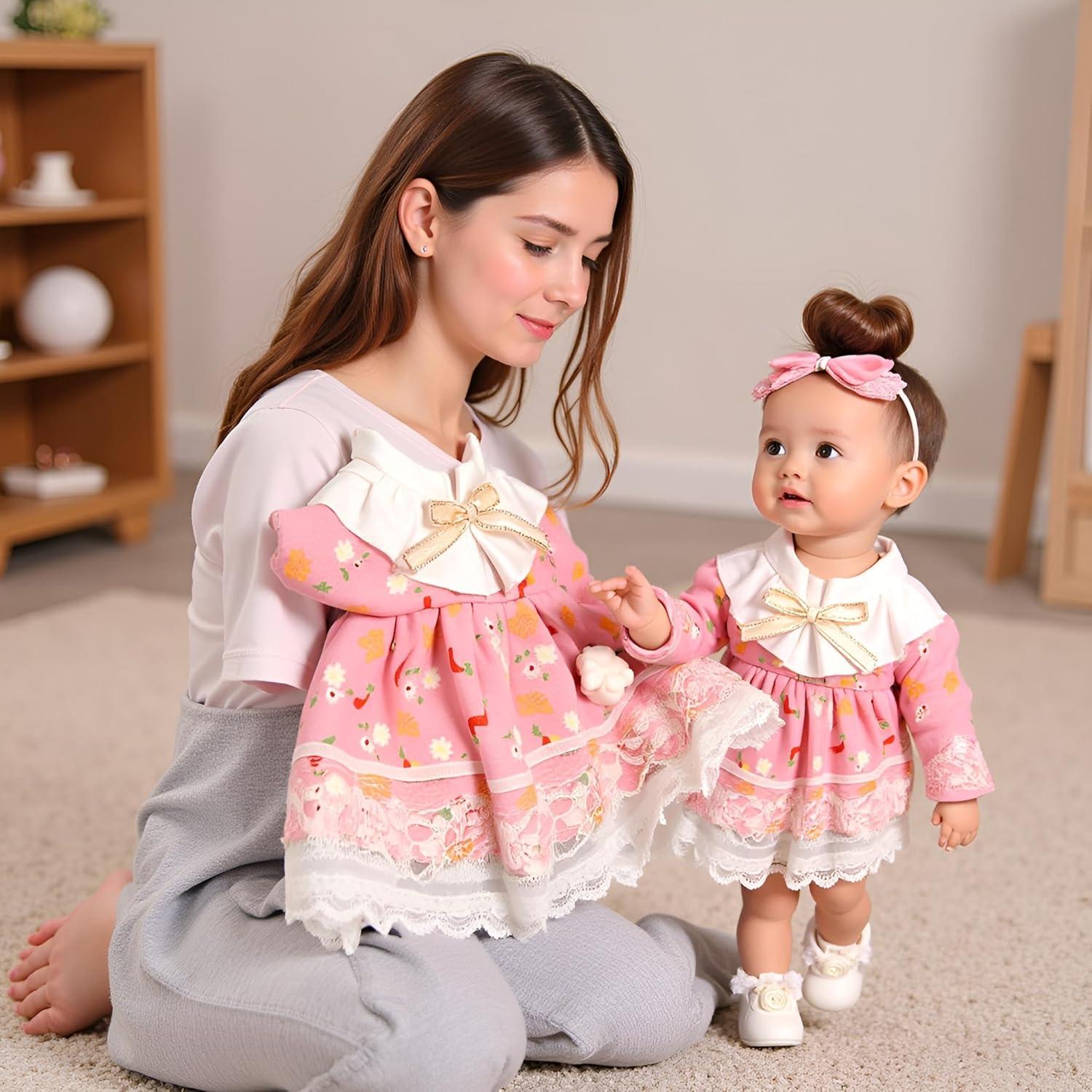 Conjunto de Ropa de Muñeca de 17cm Labubu - 5 Piezas Rosa