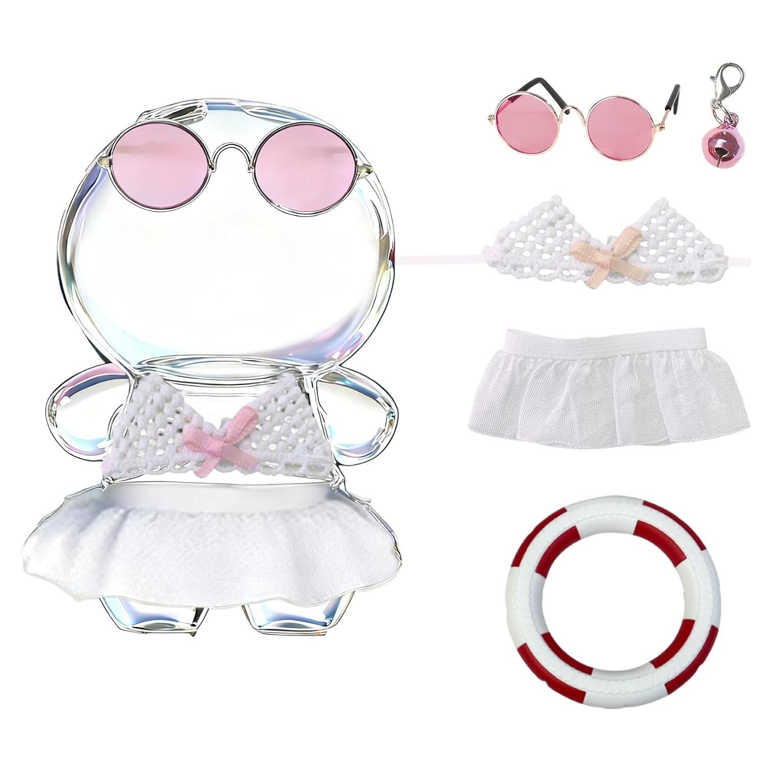 Conjunto de Traje de Baño Labubu 5 Piezas Rosa para Muñecas