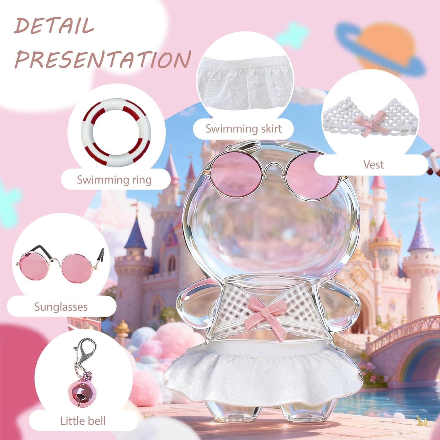 Conjunto de Traje de Baño Labubu 5 Piezas Rosa para Muñecas