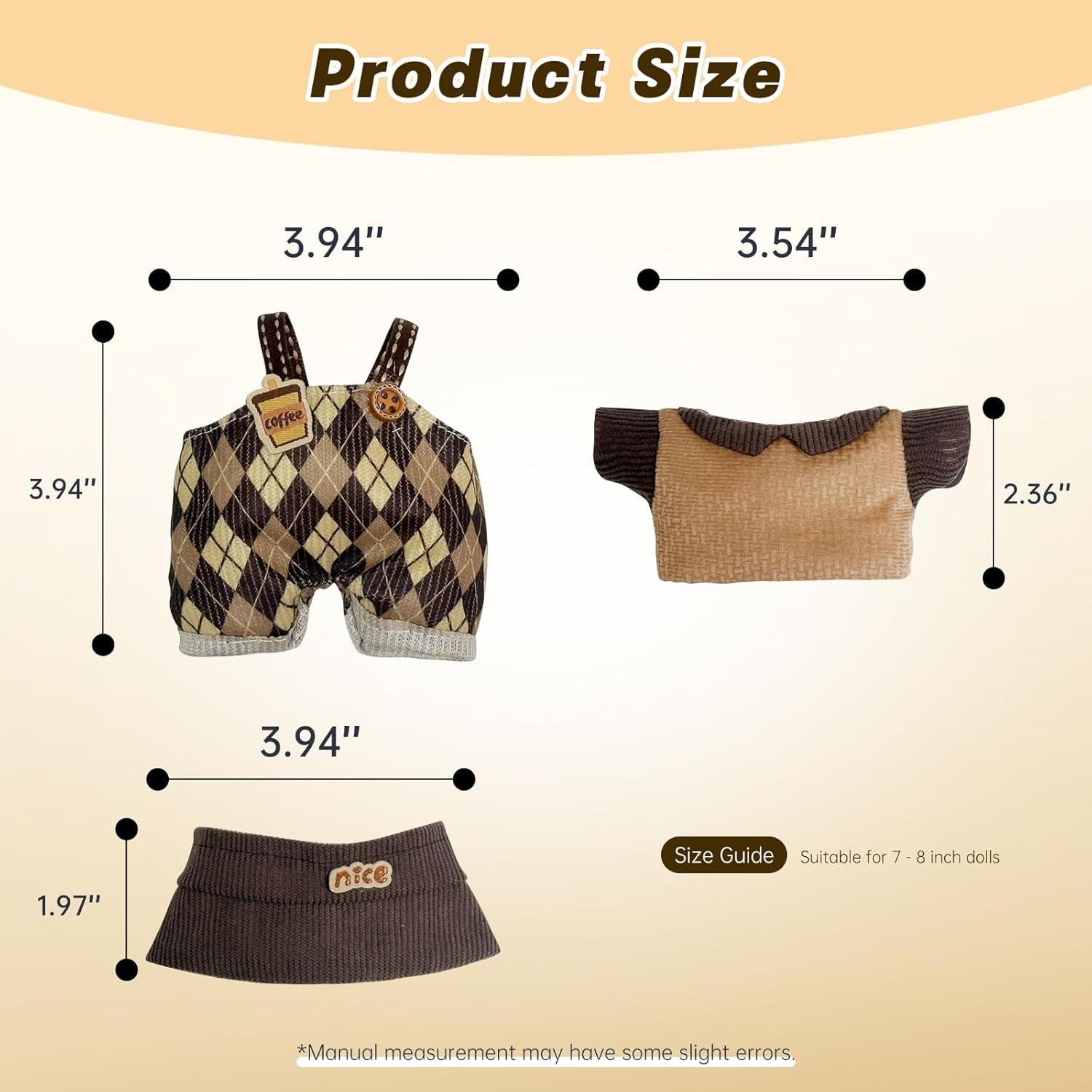 Conjunto de Ropa para Muñecas 17cm YUFUDUO 3PCS Marrón