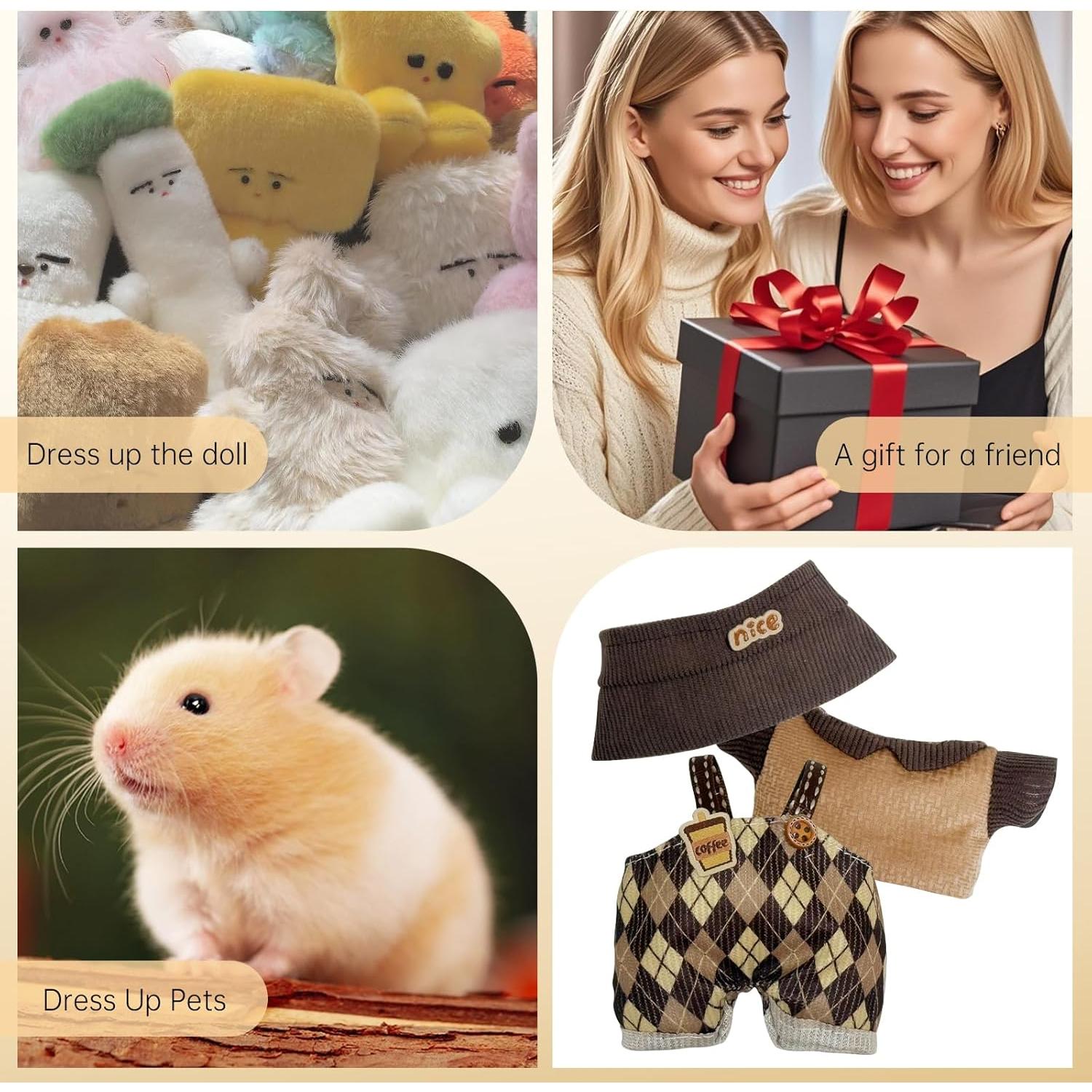 Conjunto de Ropa para Muñecas 17cm YUFUDUO 3PCS Marrón