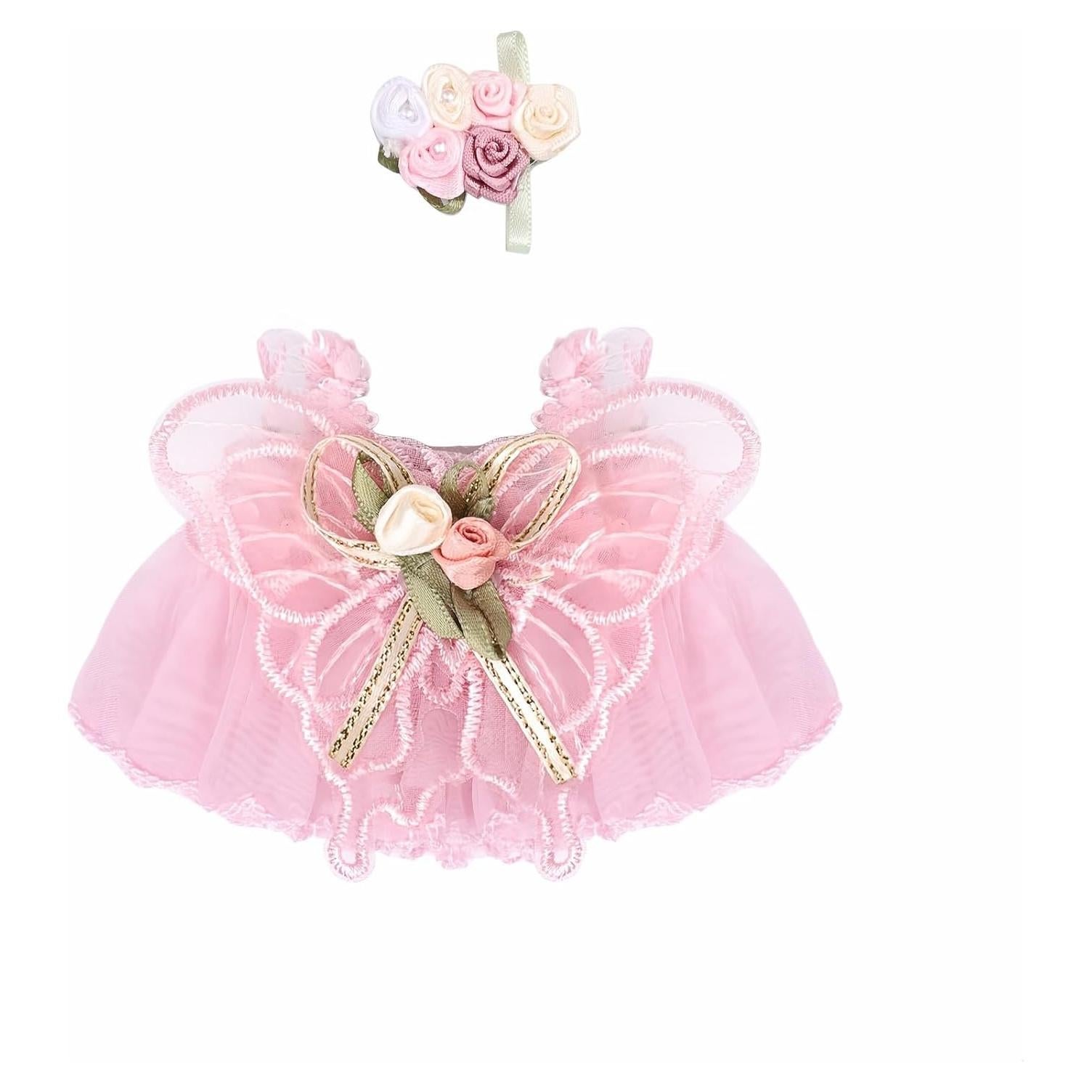 Conjunto de Ropa para Muñecas 15cm/17cm LB - Vestido Rosa con Accesorios