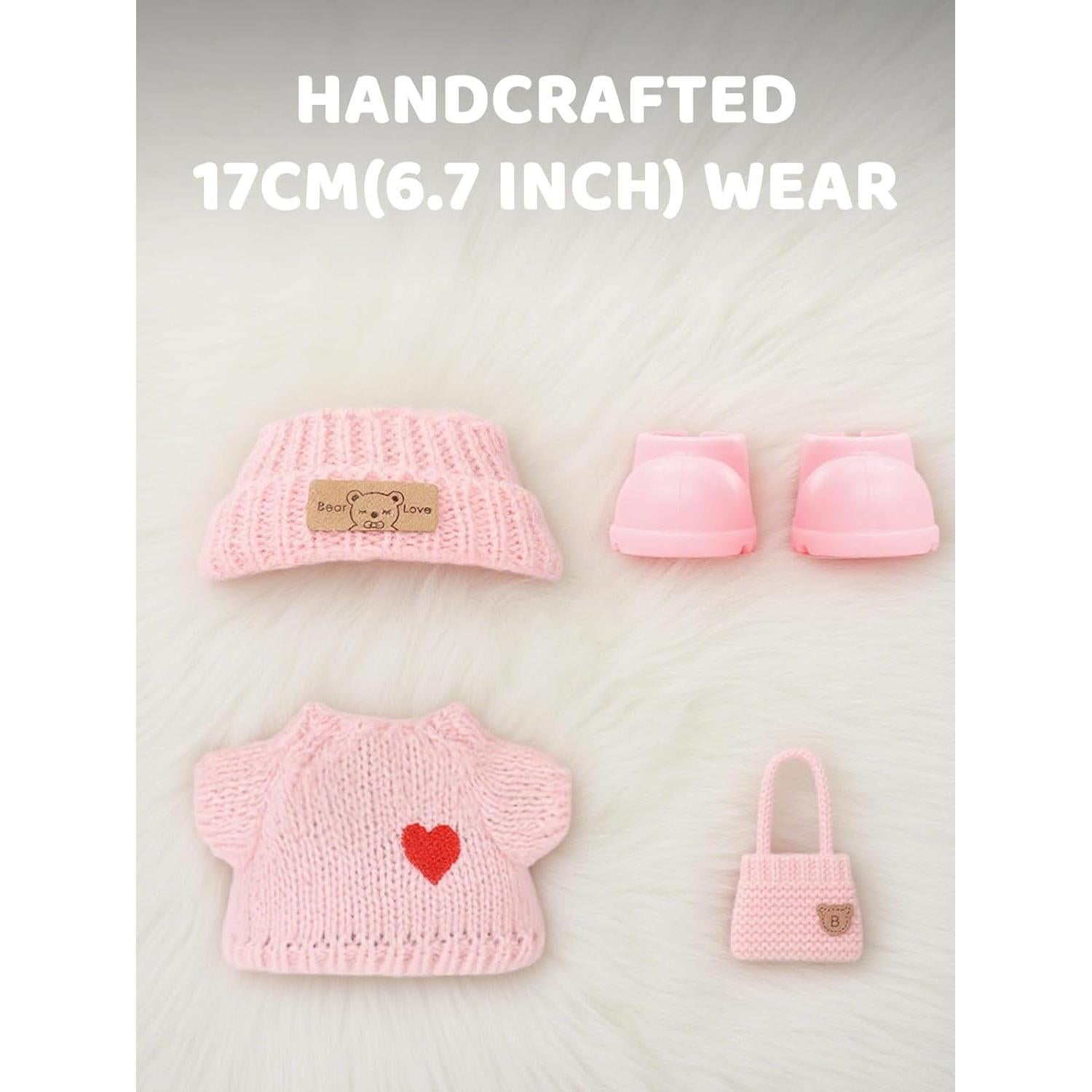 Conjunto de Ropa de Muñeca VVQUI 4 Piezas 17 cm Rosa/Negro/Blanco/Azul