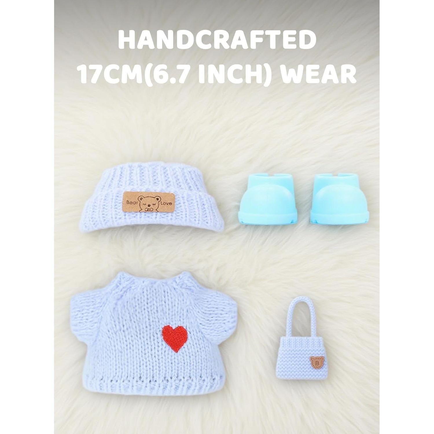 Conjunto de Ropa de Muñeca VVQUI 4 Piezas 17 cm Rosa/Negro/Blanco/Azul