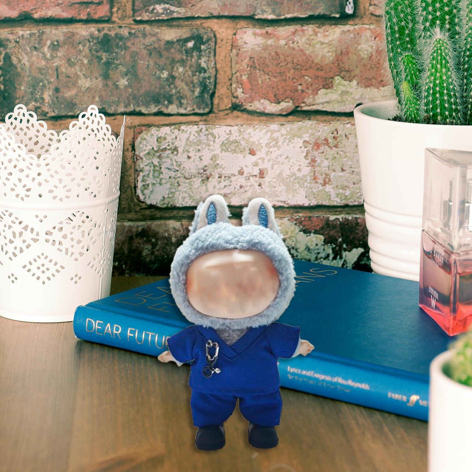 Conjunto Médico Hecho a Mano para Muñeca LBB 17cm - Scrubs Azul