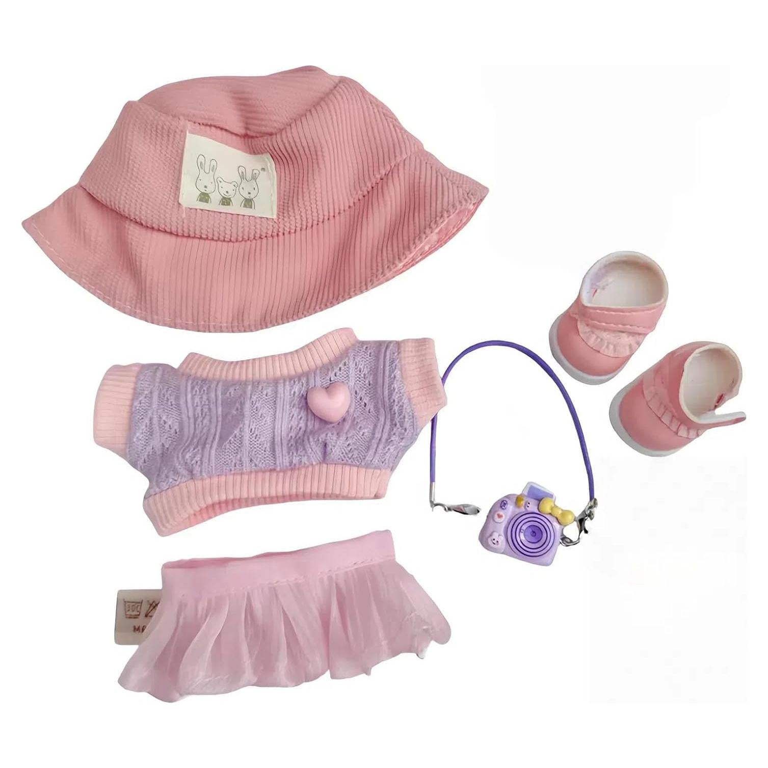 Conjunto de Ropa Kawaii para Muñecas 17cm FAMOR 5 Piezas Rosa