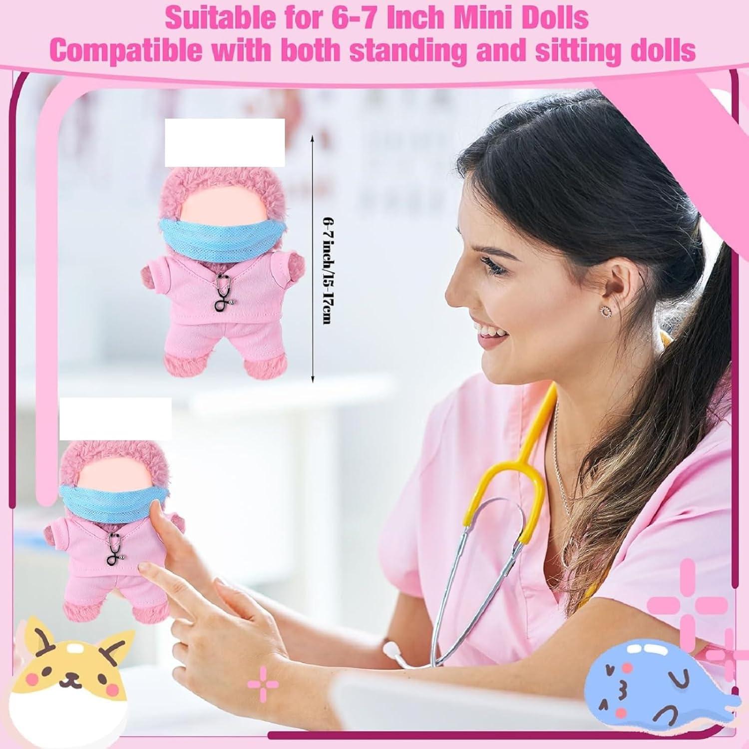 Conjunto Ropa Enfermera Muñecas 17cm Velmitten Rosa
