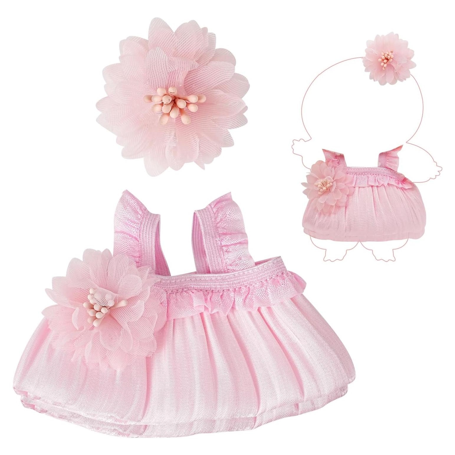Conjunto de Vestido Rosa para Muñeca 17cm - Estilo Princesa