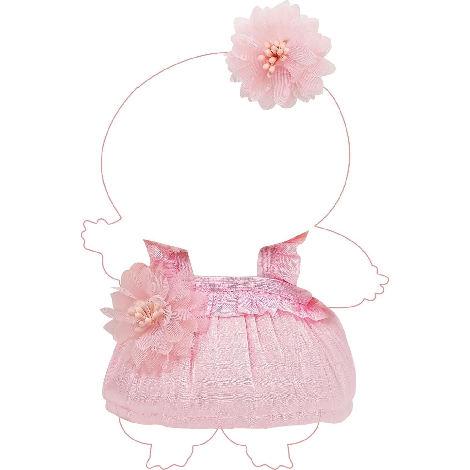 Conjunto de Vestido Rosa para Muñeca 17cm - Estilo Princesa