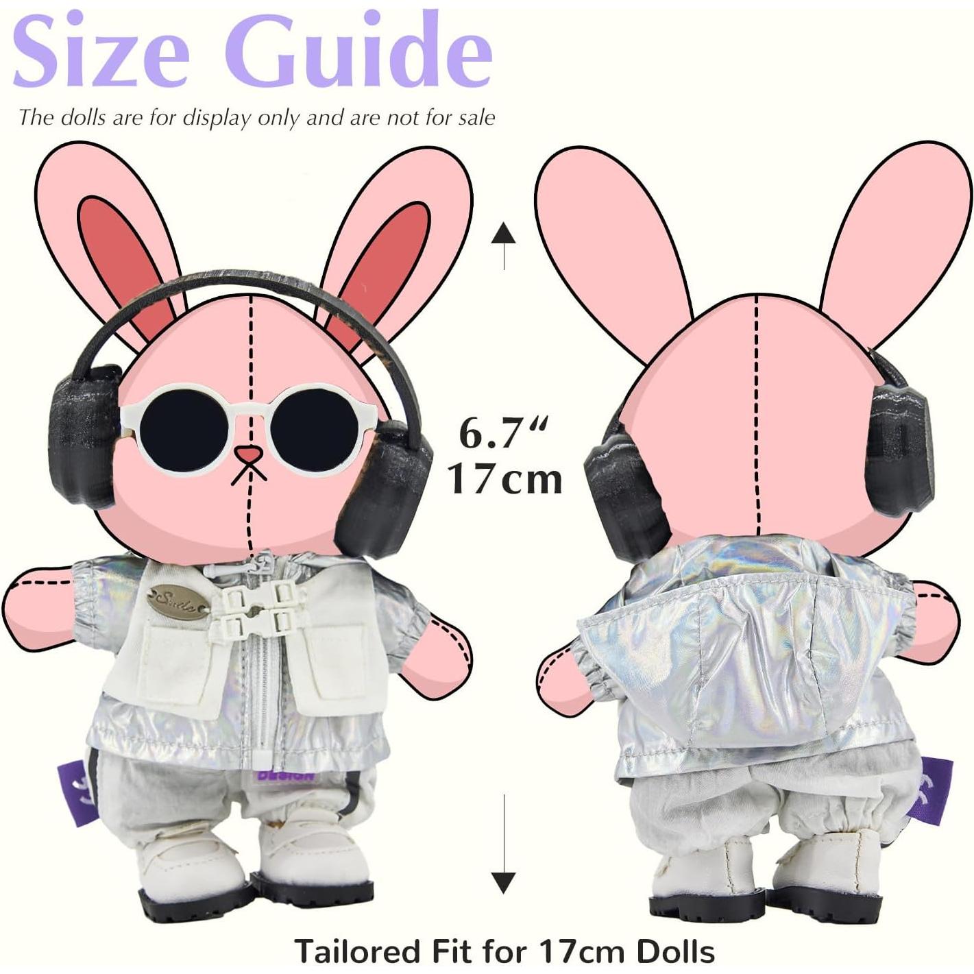 Conjunto de Ropa para Muñecas HUEHUG 5 Piezas 17cm Negro