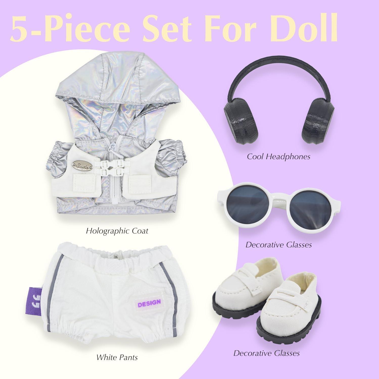 Conjunto de Ropa para Muñecas HUEHUG 5 Piezas 17cm Negro