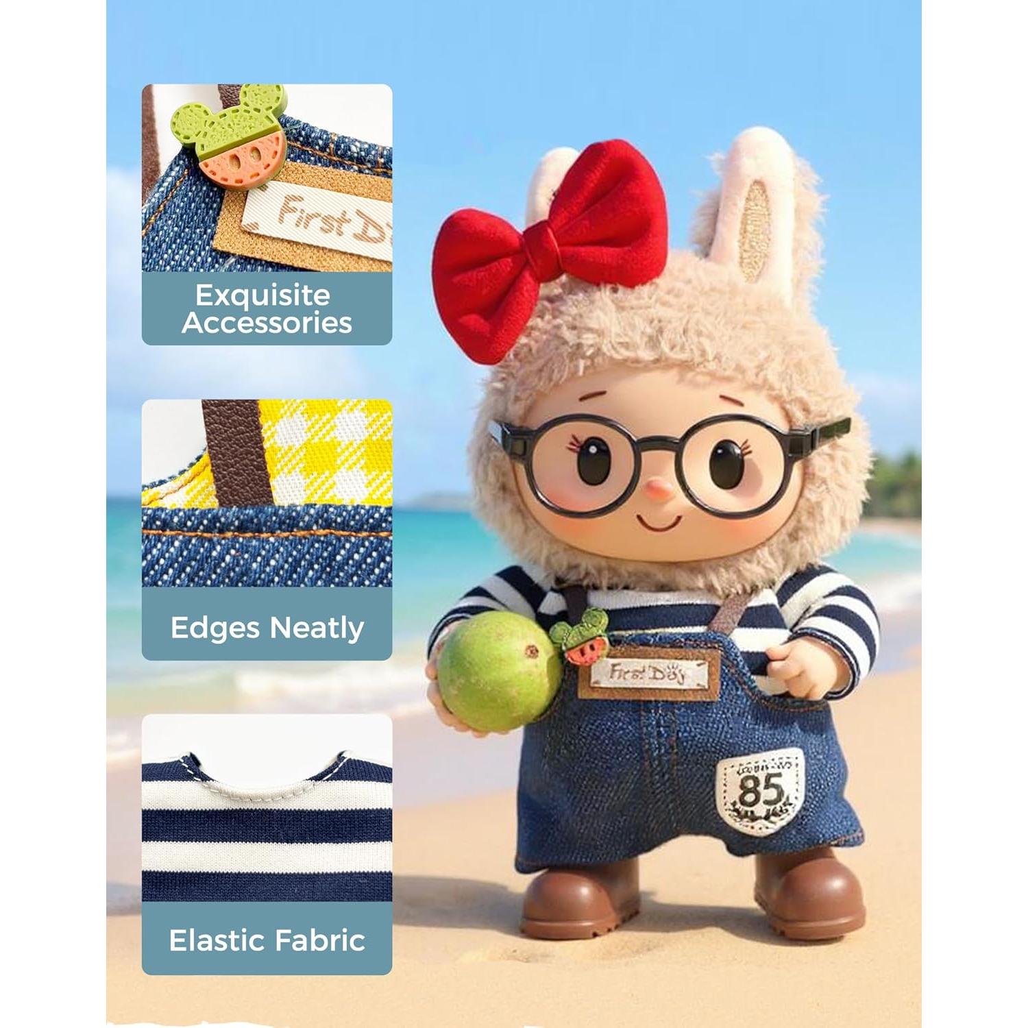 Conjunto de Ropa para Muñeca Labubu 17cm con Accesorios