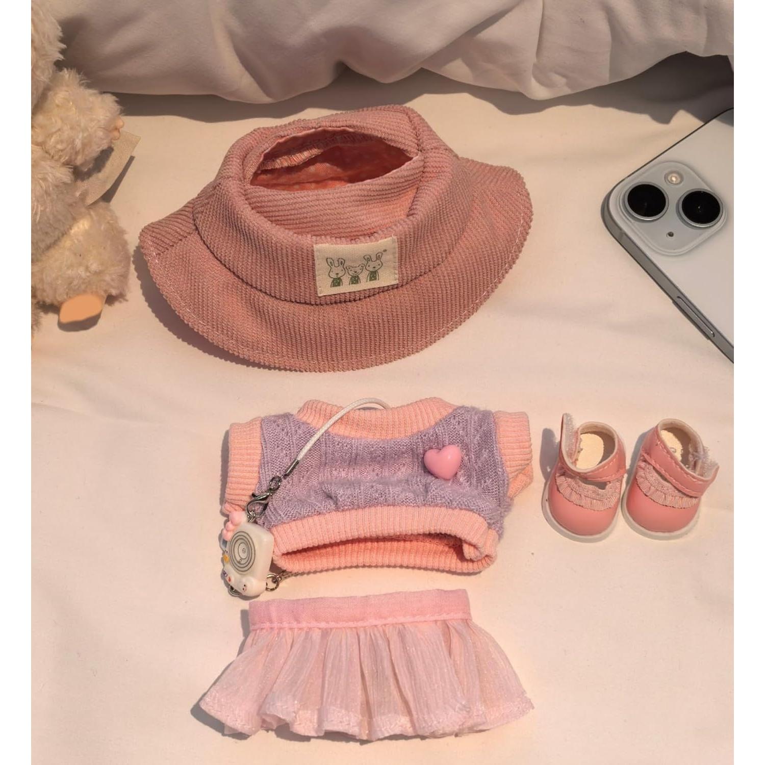 Conjunto de Ropa para Muñeca 17cm Coruja - 5 Piezas Rosa