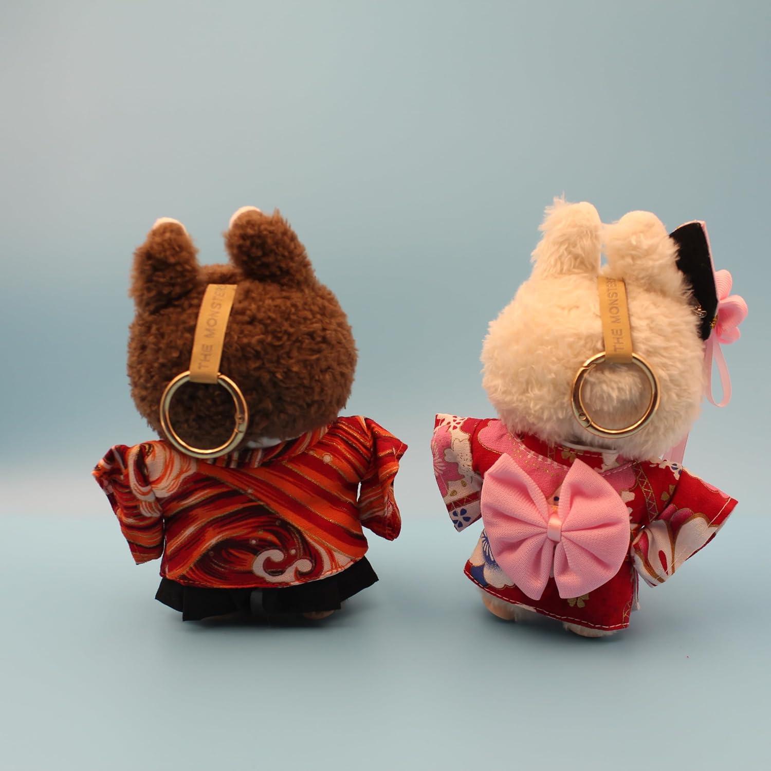 Ropa de muñeca Labubu 17cm Kimono Japonés Edo Hecho a Mano