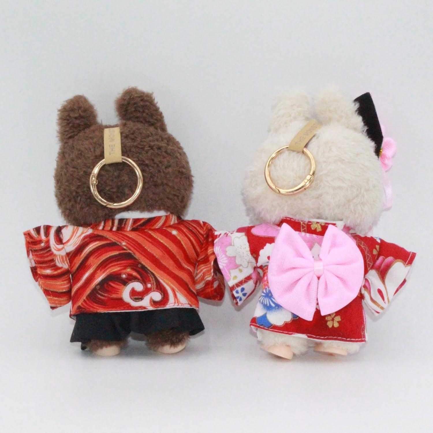 Ropa de muñeca Labubu 17cm Kimono Japonés Edo Hecho a Mano