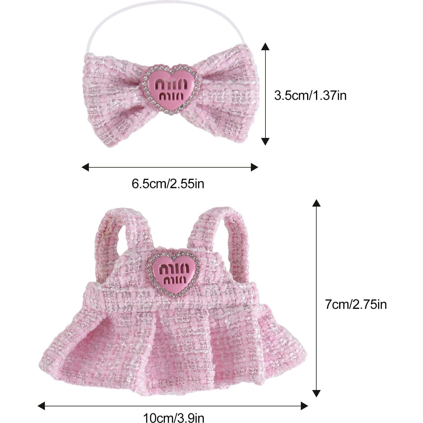 Conjunto de Ropa para Muñecas LABUBU - Vestido Rosa con Lazo y Botas