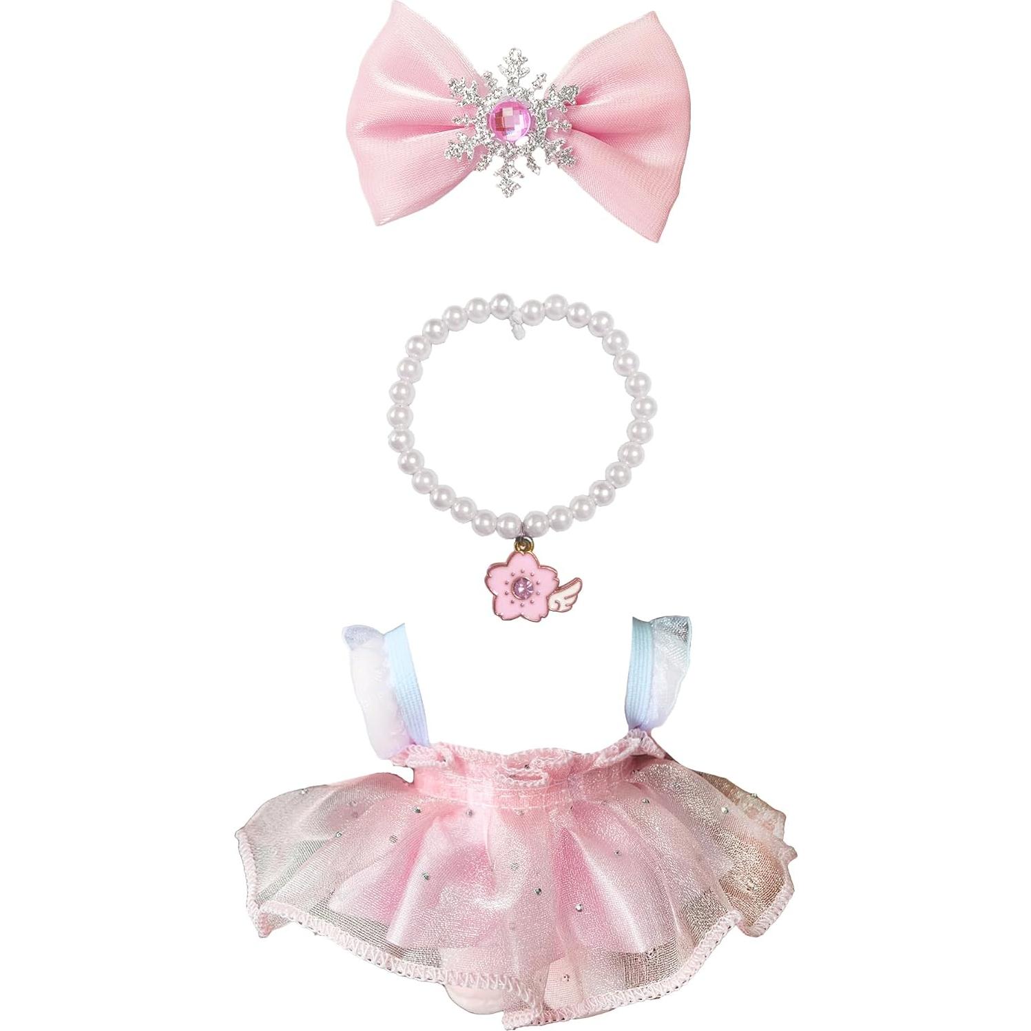 Conjunto de Ropa para Muñecas 17cm YJLUMI - Vestido Rosa y Accesorios