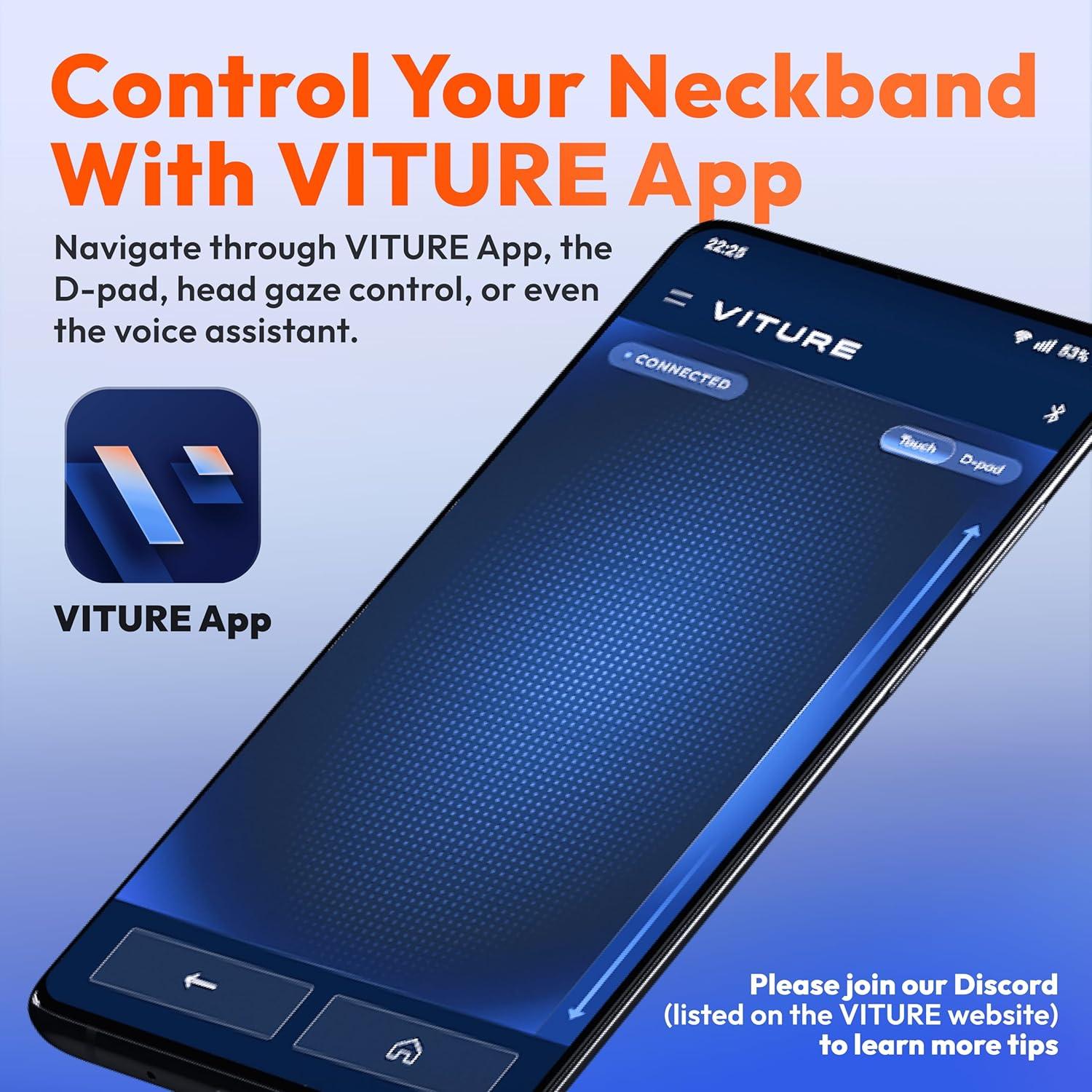 VITURE One Neckband 128GB Juegos en la Nube Bluetooth Negro