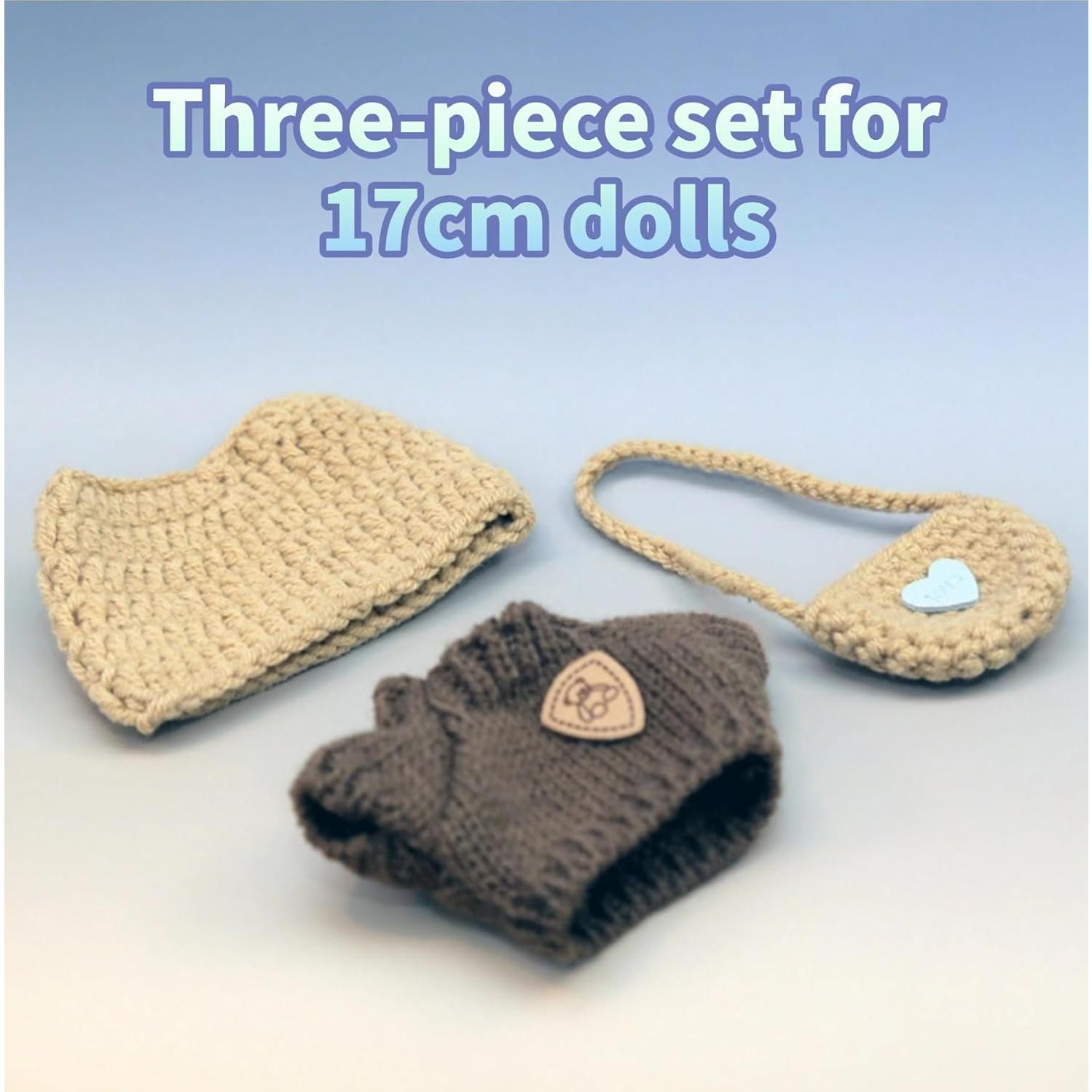 Conjunto de Ropa para Muñeca 17cm Coruja 3 Piezas Hecho a Mano