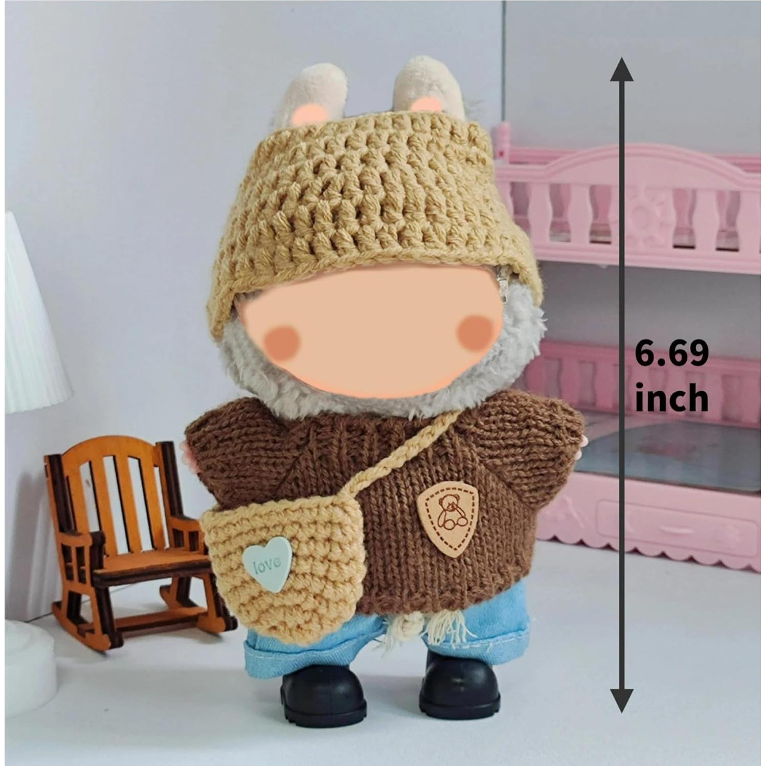 Conjunto de Ropa para Muñeca 17cm Coruja 3 Piezas Hecho a Mano