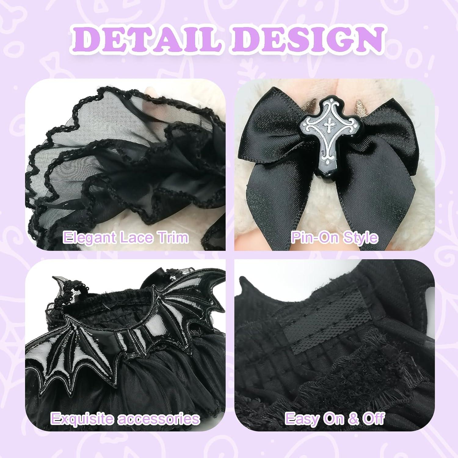 Conjunto Vestido Encaje Negro Labubu 17cm Hechicera Cruz Oscura