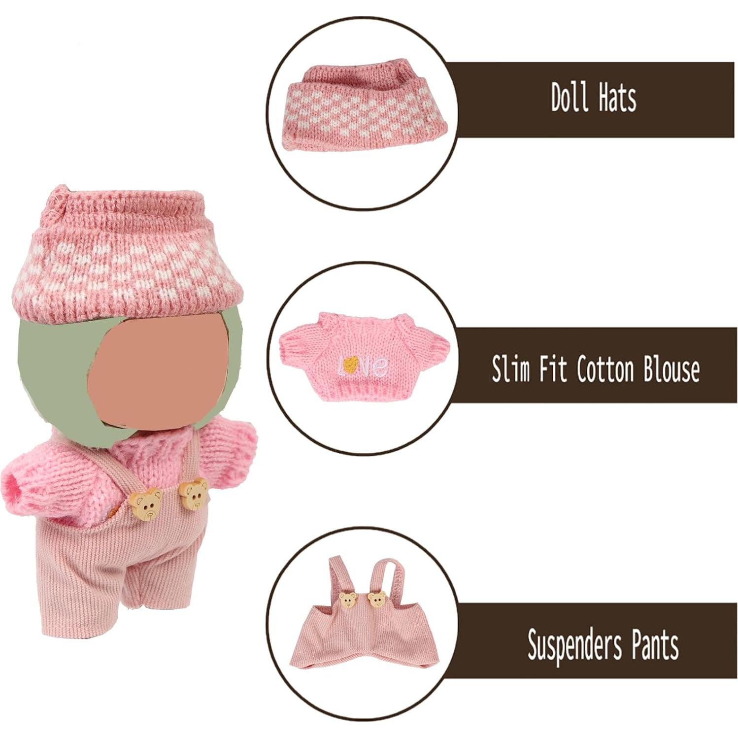 Conjunto de Ropa para Muñecas 17cm YAUNFY 3 Piezas Rosa