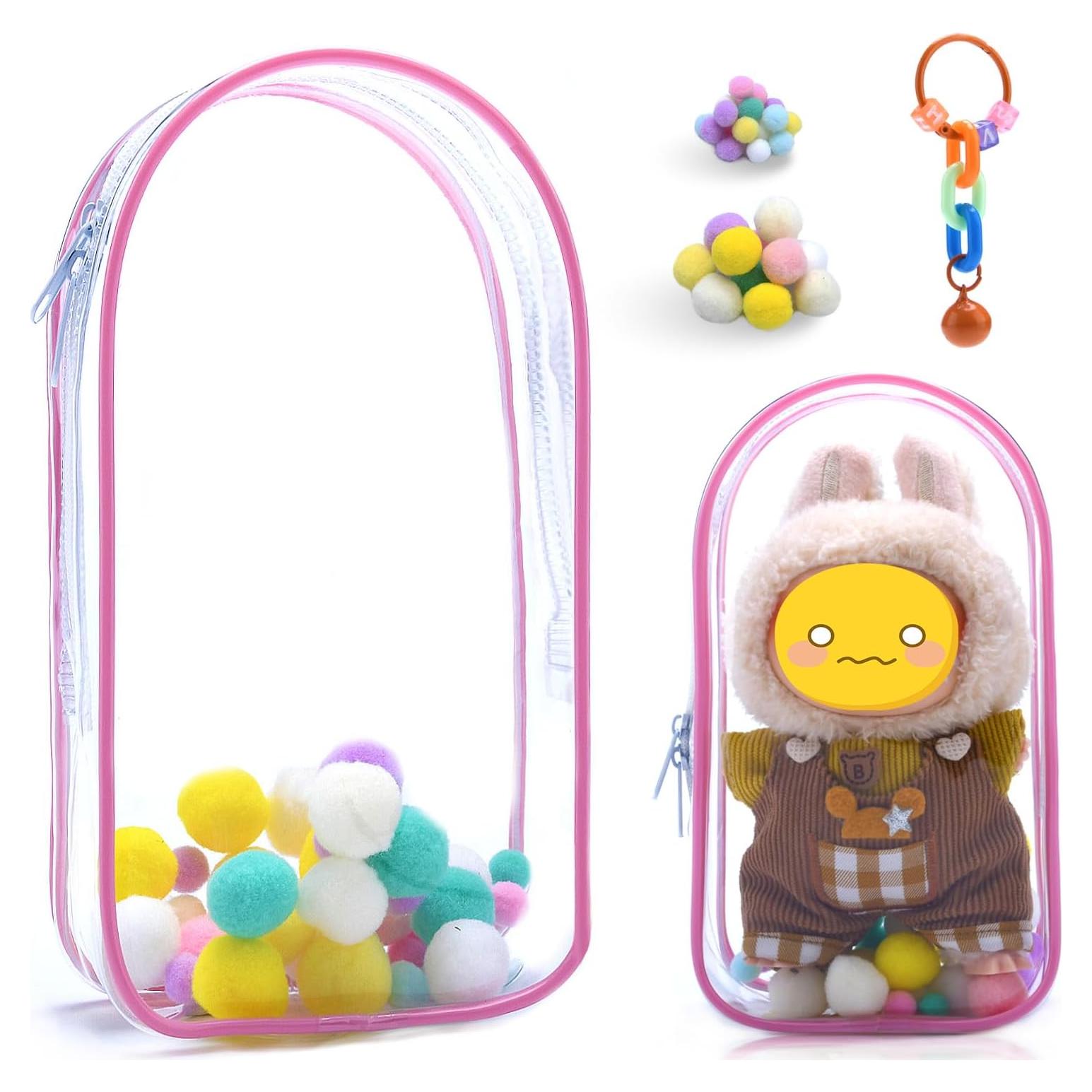 Bolsa de exhibición transparente LUBUBU 18.5x5.3 cm con llavero