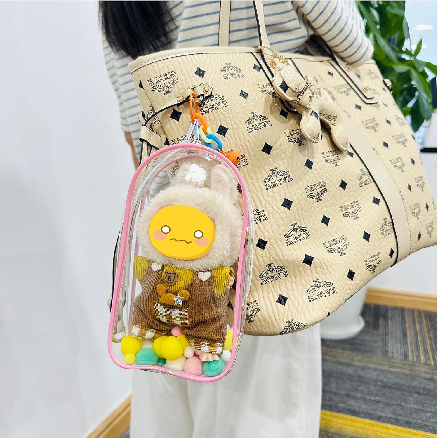 Bolsa de exhibición transparente LUBUBU 18.5x5.3 cm con llavero